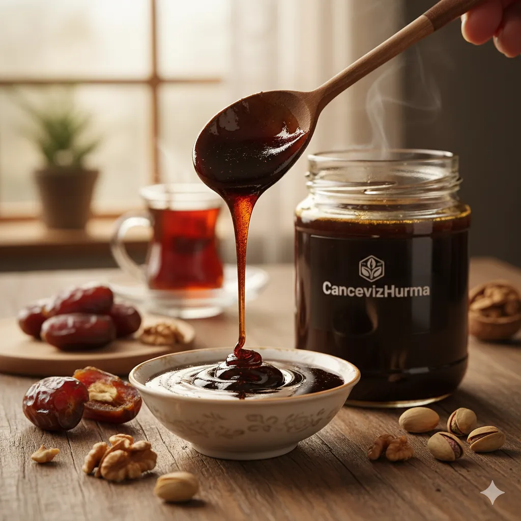 Şifa deposu hurma pekmezi: Yüksek yoğunluklu&nbsp;doğal tatlandırıcı&nbsp;ve mineral kaynağı.&nbsp;&nbsp;