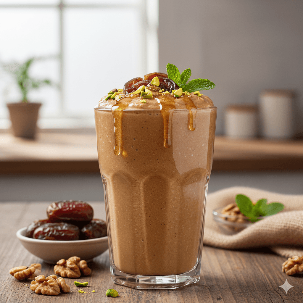    Enerji veren ve rafine şekersiz bir başlangıç: Hurmalı smoothie tarifi.  