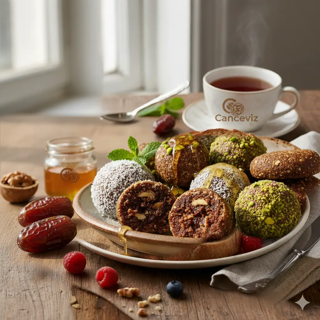 Rafine şekersiz&nbsp;beslenmeye uygun,&nbsp;hurmalı tarifler&nbsp;ile yapılmış&nbsp;sağlıklı atıştırmalıklar