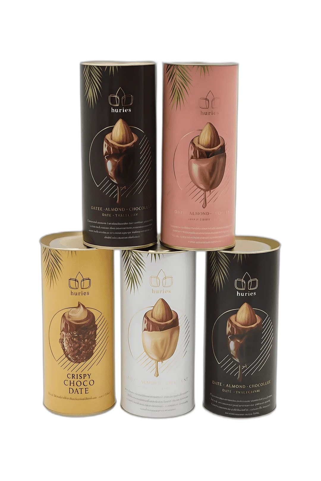 Huries Premium Orjinal Belçika Çikolatalı Hurma 5’i 1 Arada (5x200 g)