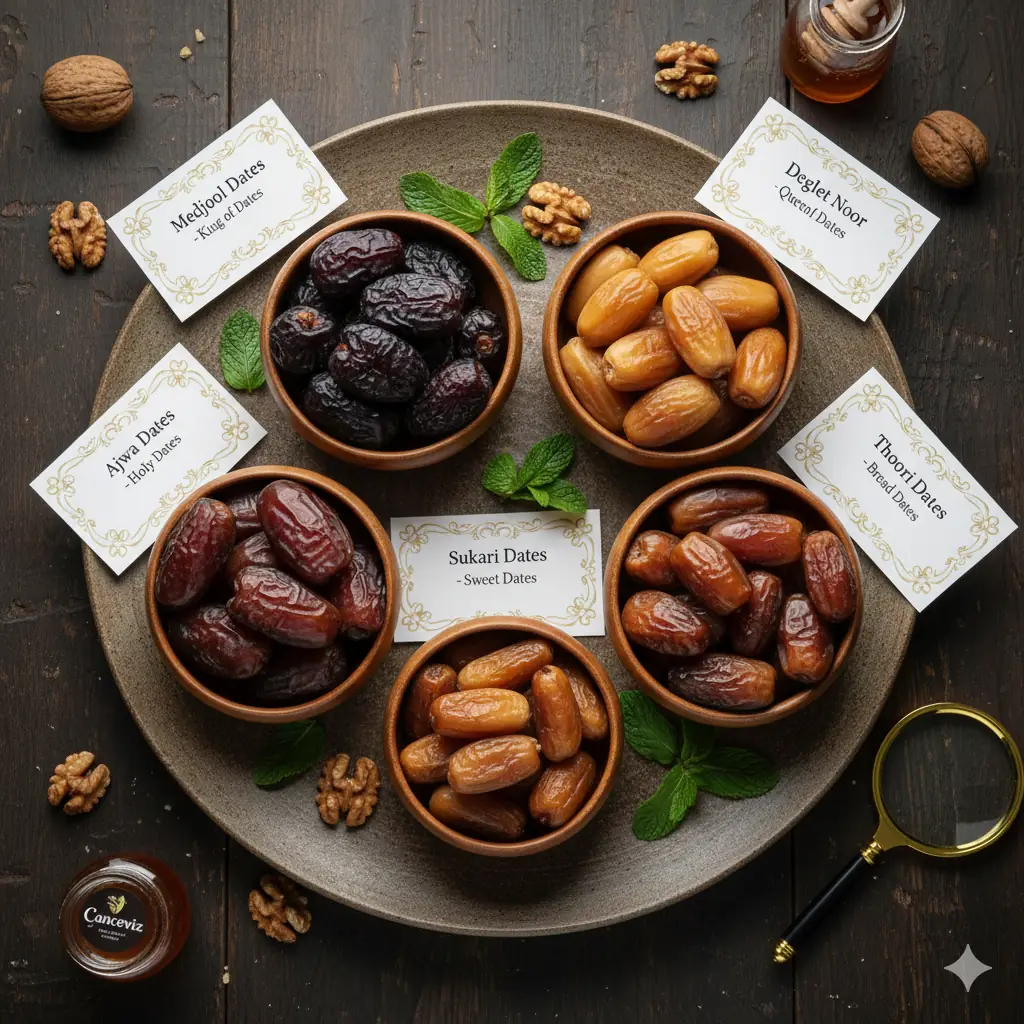 En iyi hurmayı seçmek: Tat, doku ve kullanım amacına göre hurma çeşitlerinin karşılaştırması.&nbsp;&nbsp;