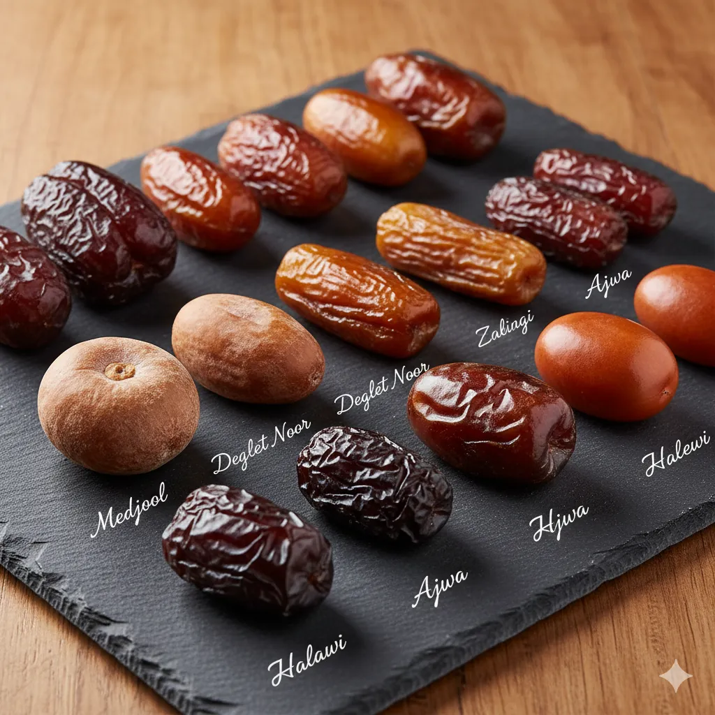 En popüler 7 hurma çeşidinin karşılaştırması: Doku, renk ve boyut farkları.&nbsp;&nbsp;
