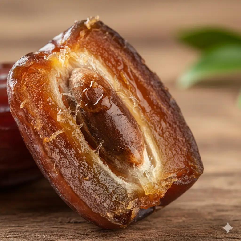 Taze hurma dokusu ve besleyici içeriği.