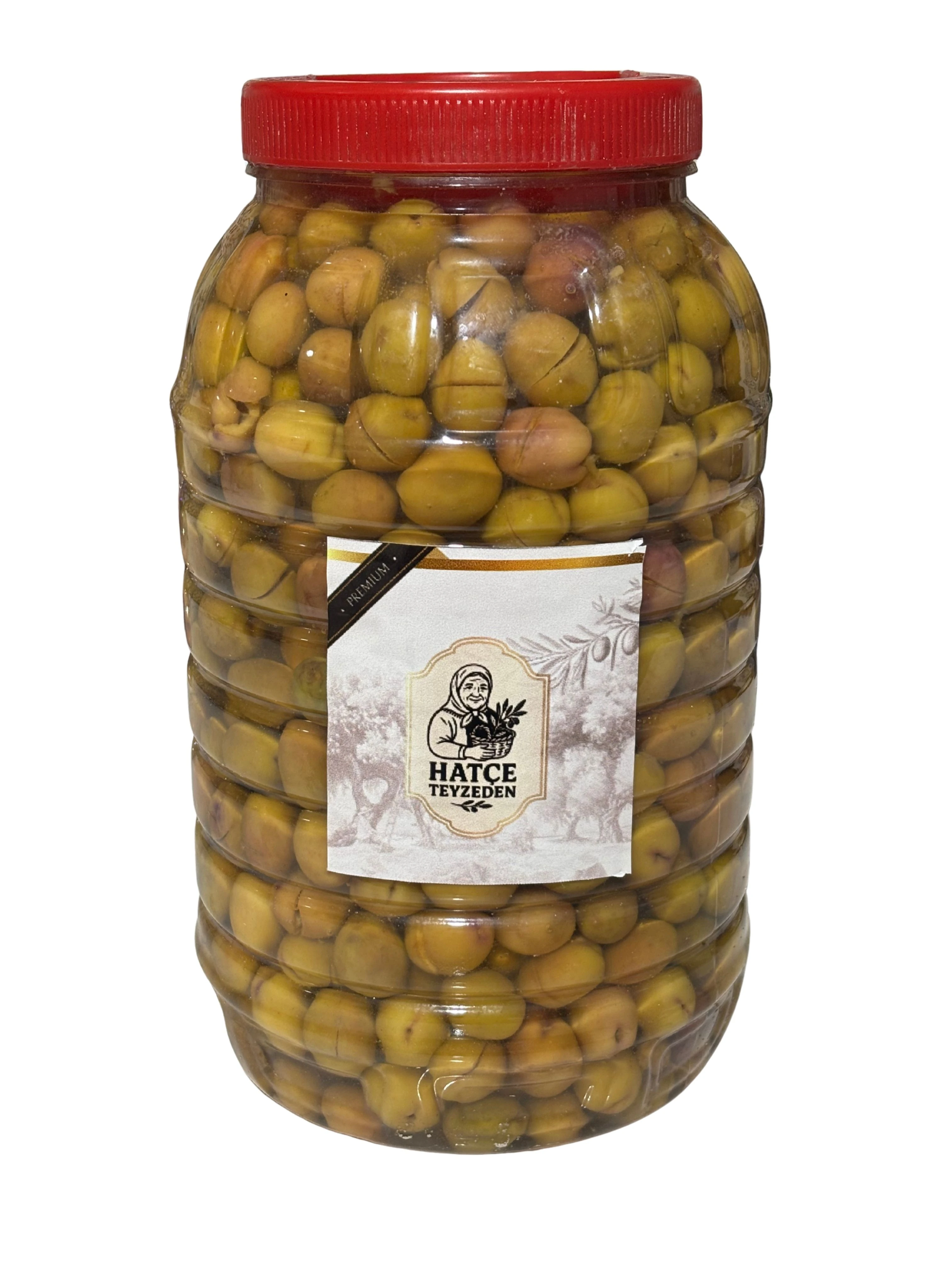 Hatçe Teyze Kırma Yeşil Zeytin – Orta Boy (2 KG) | Doğal Fermente