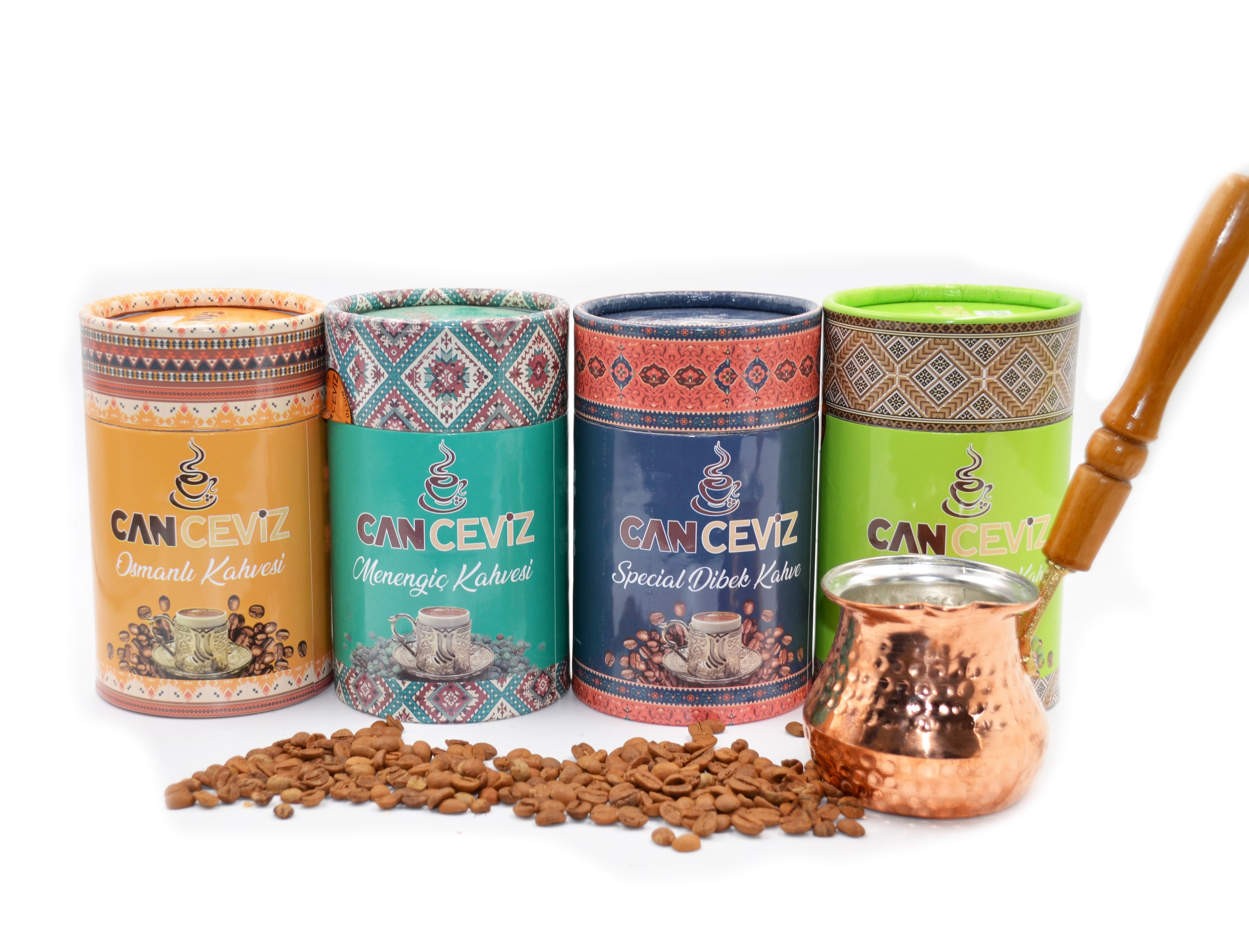 Canceviz Kahve Seti Bakır Cezve Hediyeli (4x250 gr)