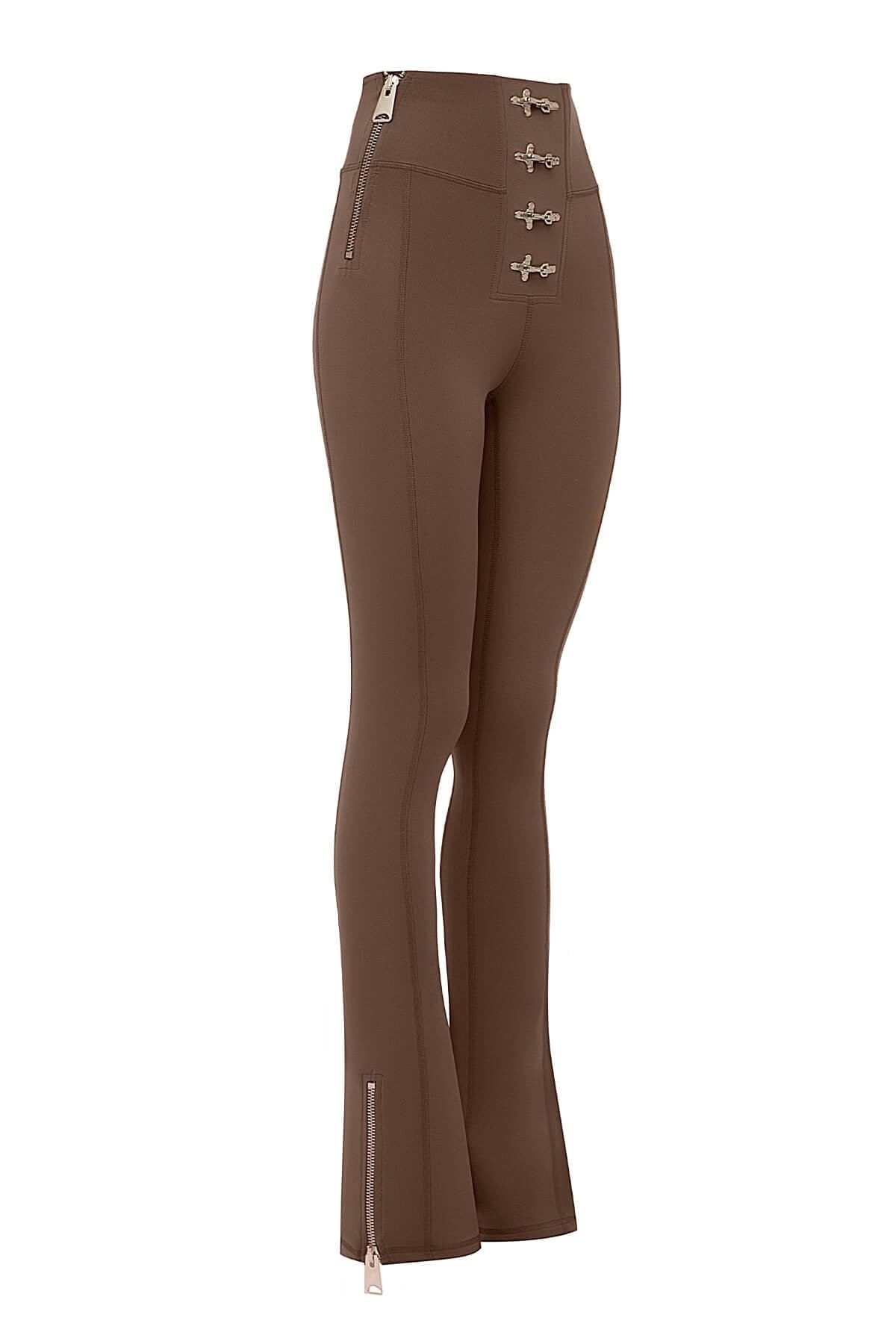 Gaia Flare Leggings Brown