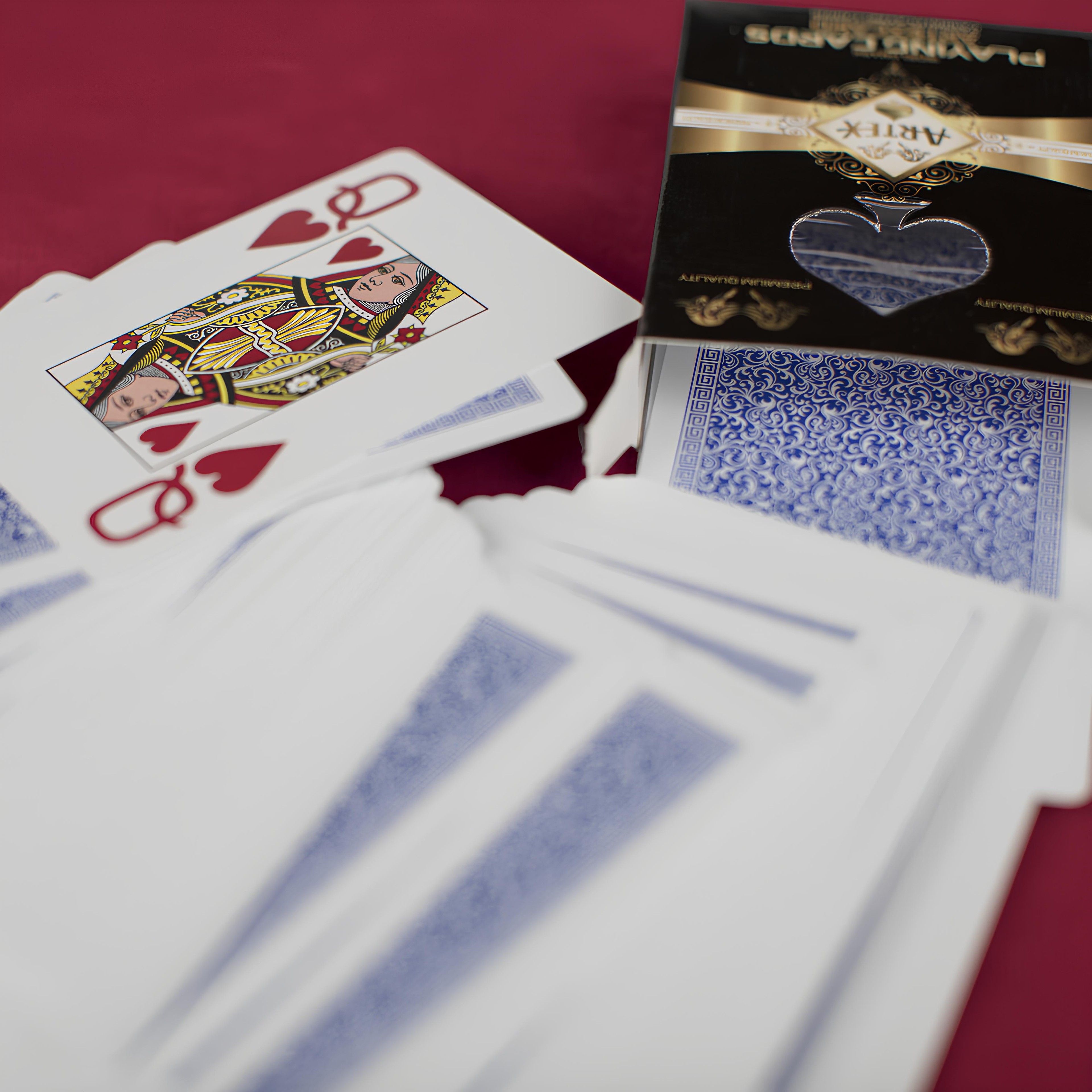 Artex Poker Oyun Kağıdı Kırmızı Ve Mavi Çift Deste %100 Plastik