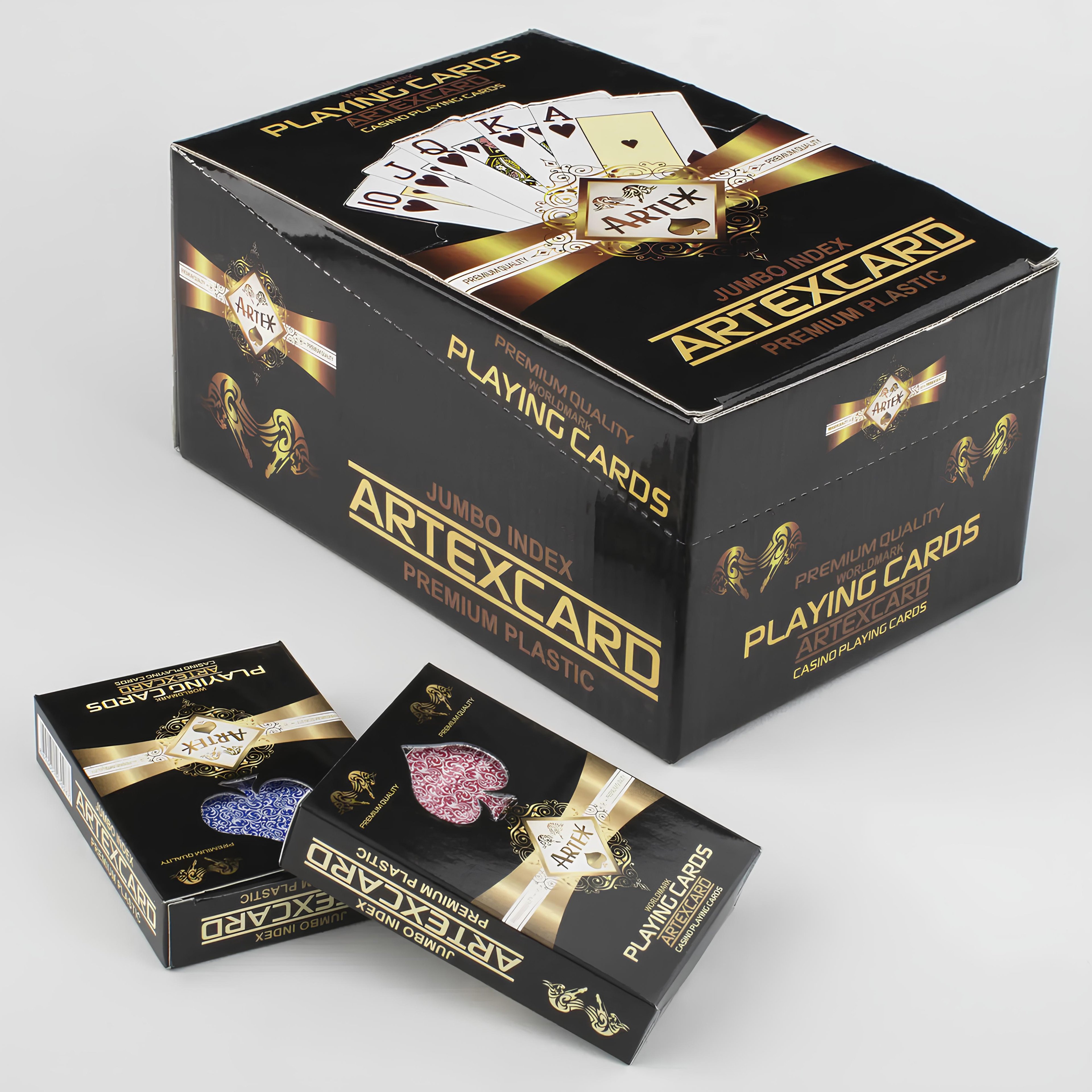Artex Poker Oyun Kağıdı Kırmızı Ve Mavi Çift Deste %100 Plastik
