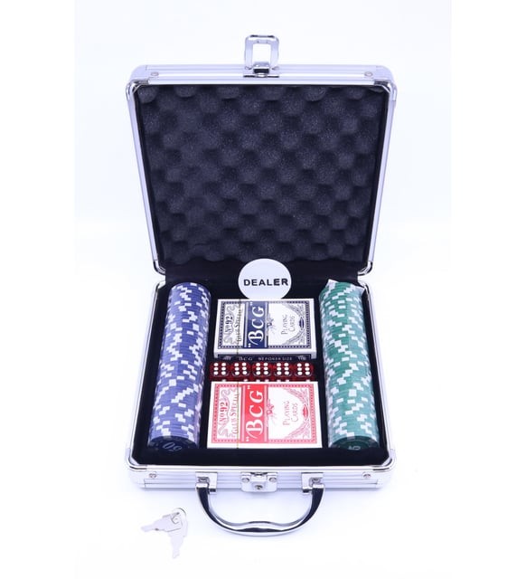 Alüminyum Çantalı 100'lü Poker Seti Texas Holdem Blackjack