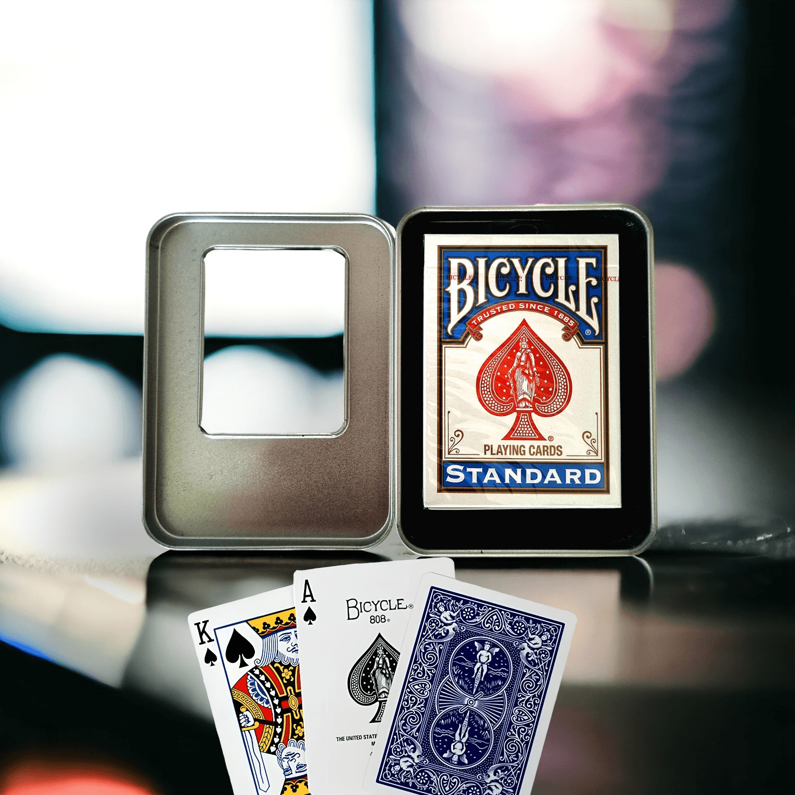 BICYCLE STANDART MAVİ DESTE METAL KORUMA KUTULU