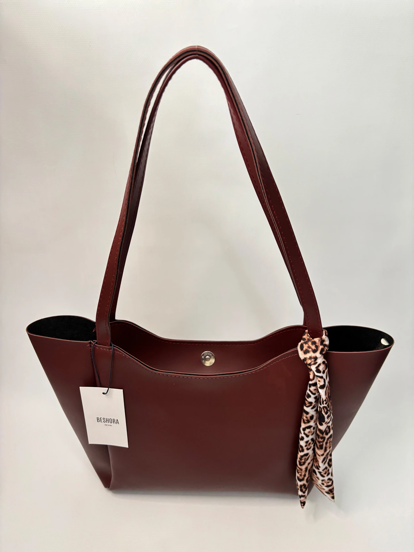 Elena Bordo Mat Fermuar Detaylı Kadın Omuz Çantası