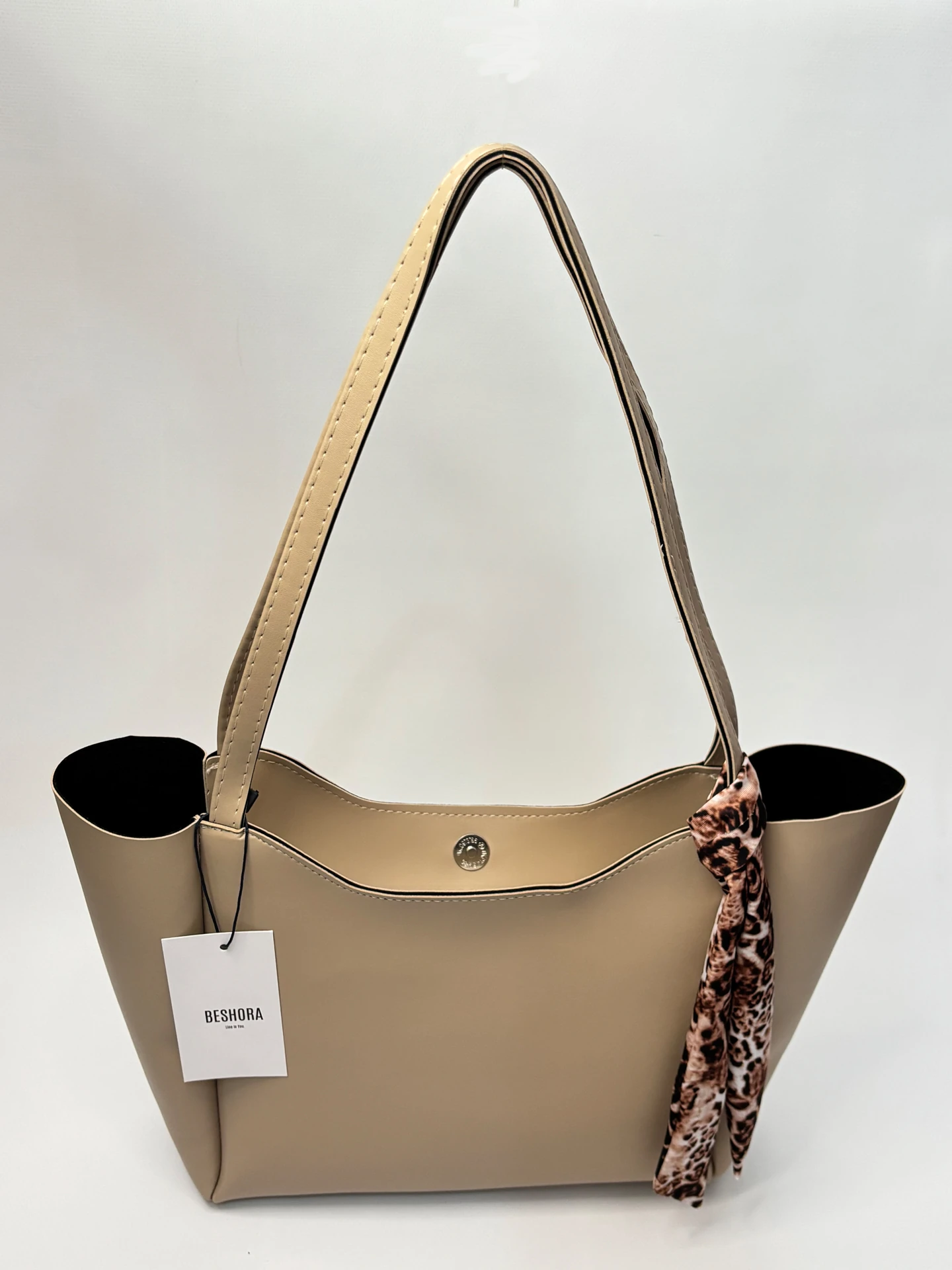 Elena Krem Mat Fermuar Detaylı Kadın Omuz Çantası