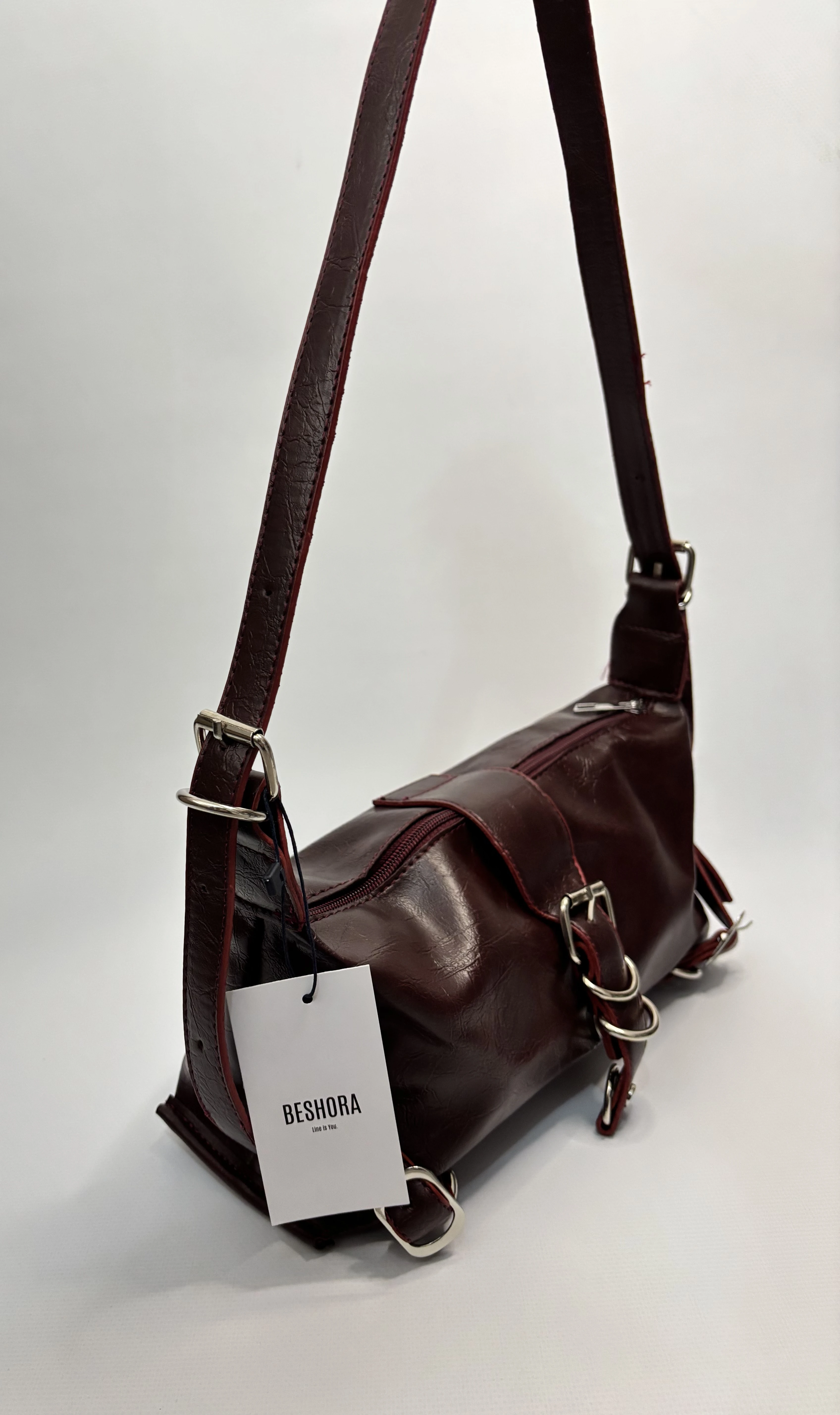  Carter Bordo Mat Kadın Omuz Ve Kol Çantası