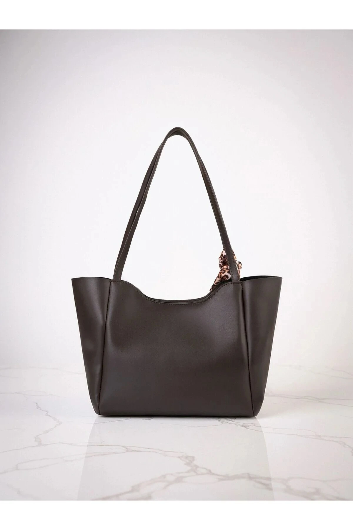 Elena Acı Kahve Mat Fermuar Detaylı Kadın Omuz Çantası