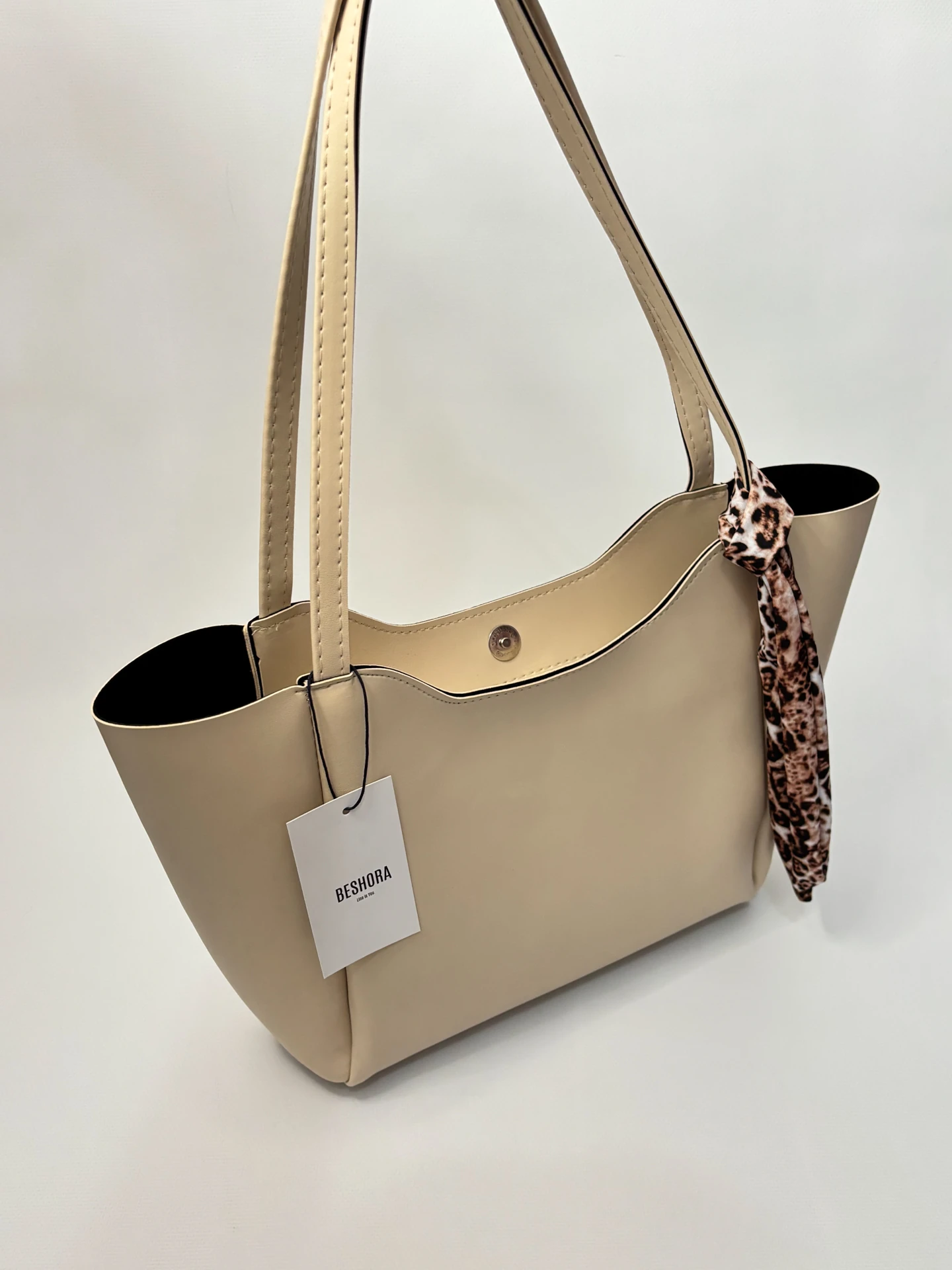 Elena Bej Mat Fermuar Detaylı Kadın Omuz Çantası