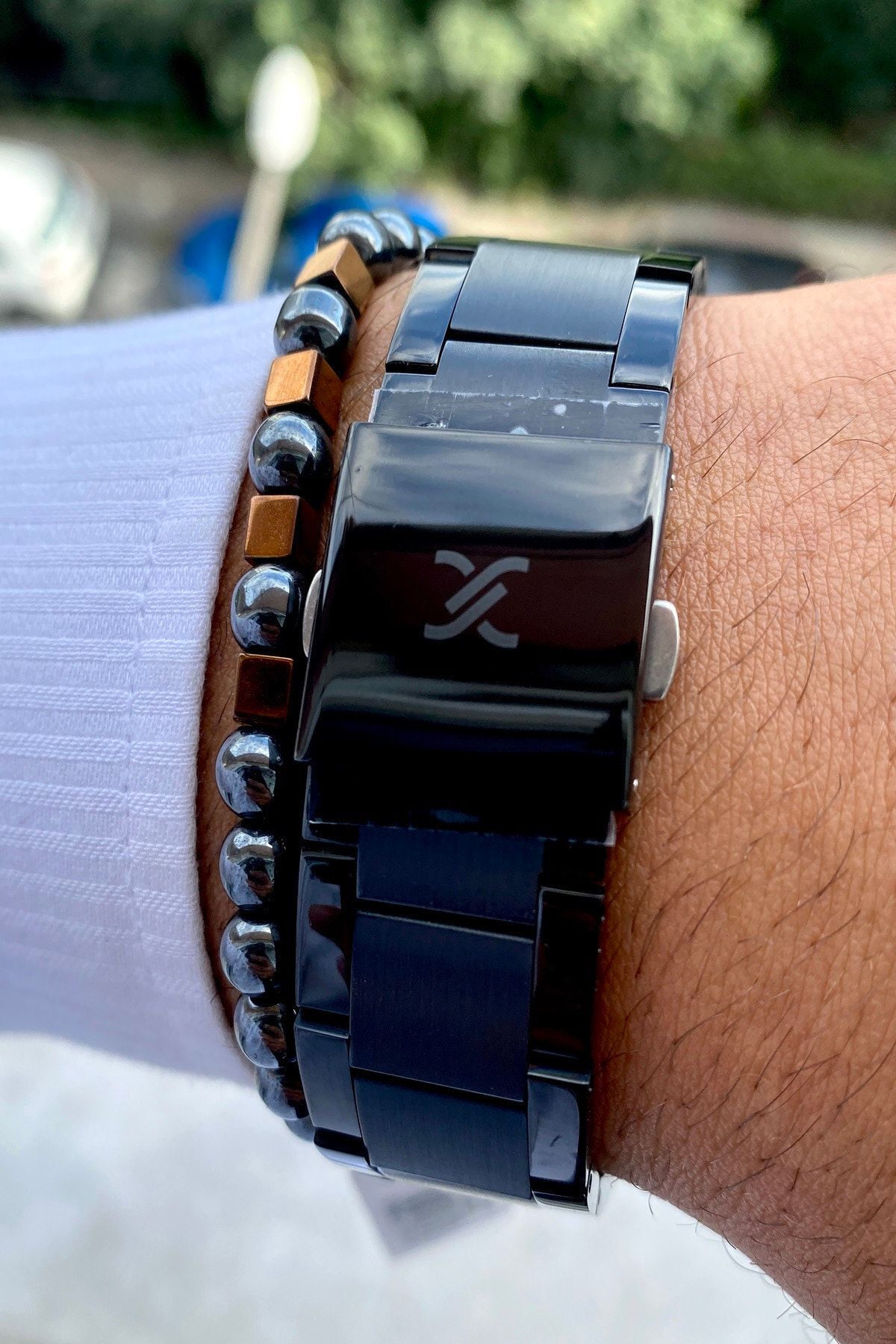 Çelik Kordon Erkek Kol Saati+bileklik