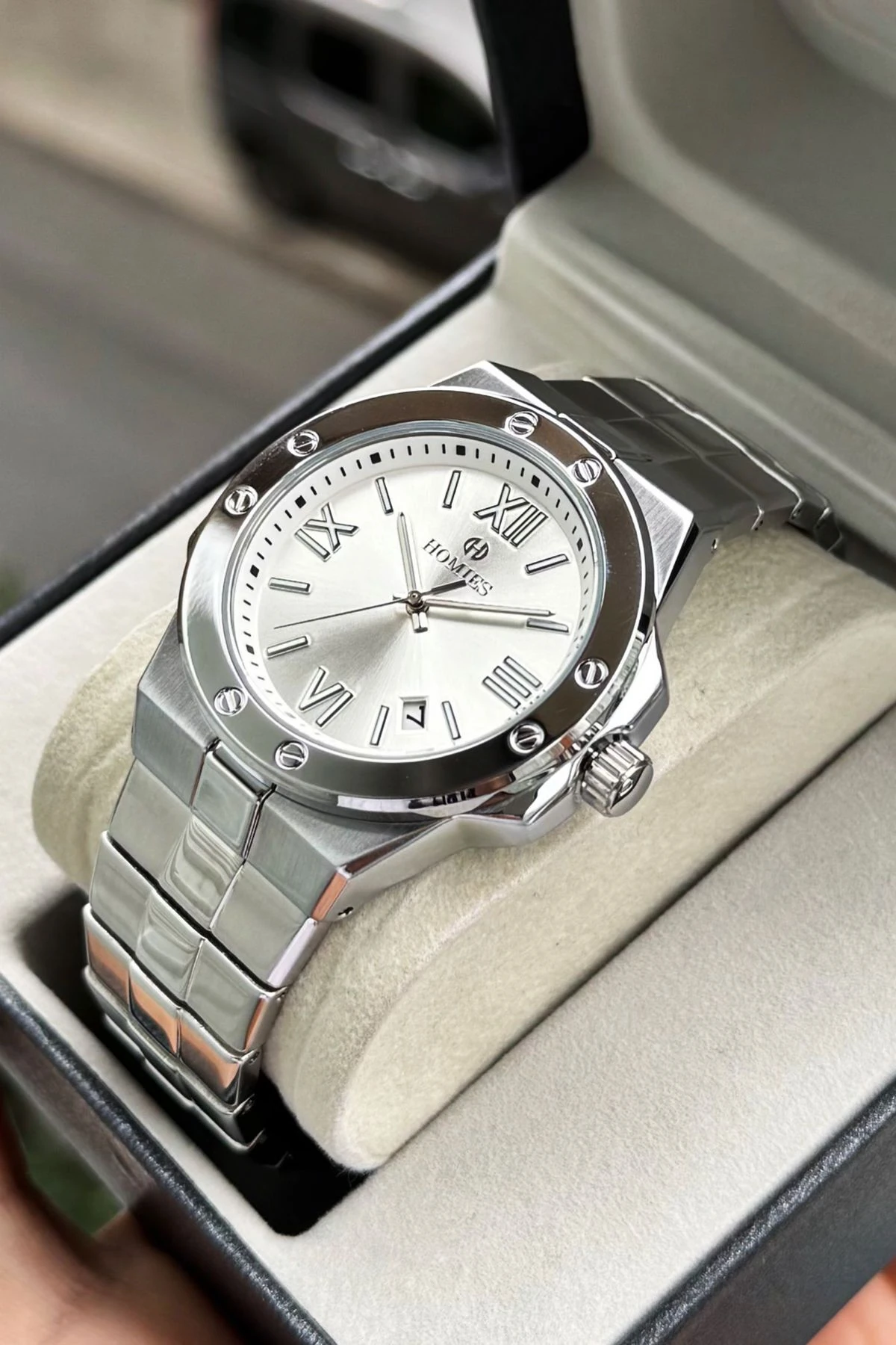 HOMİES MARKA ÇELİK ERKEK KOL SAATİ (KUTU,POŞET VE GARANTİ BELGESİ)