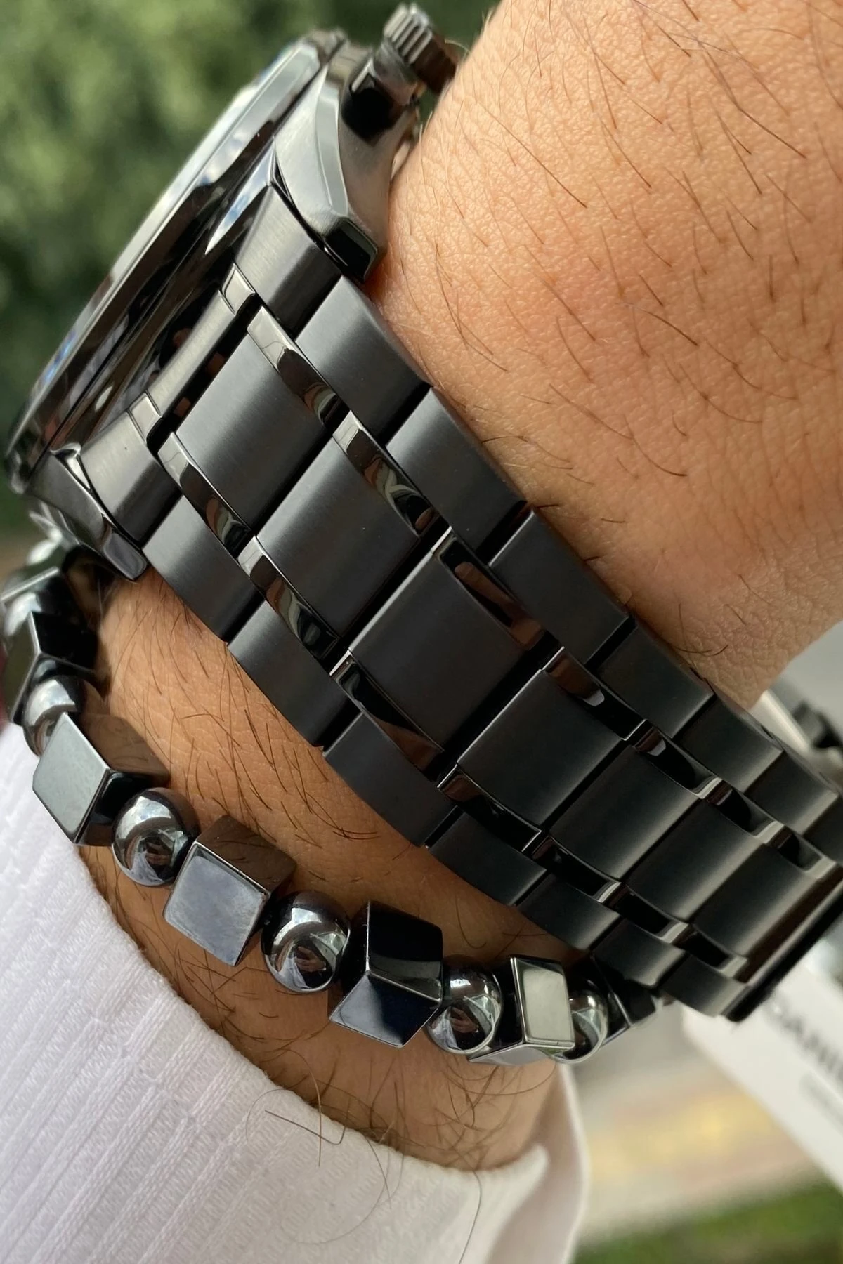 Çelik Kordon Erkek Kol Saati +bileklik