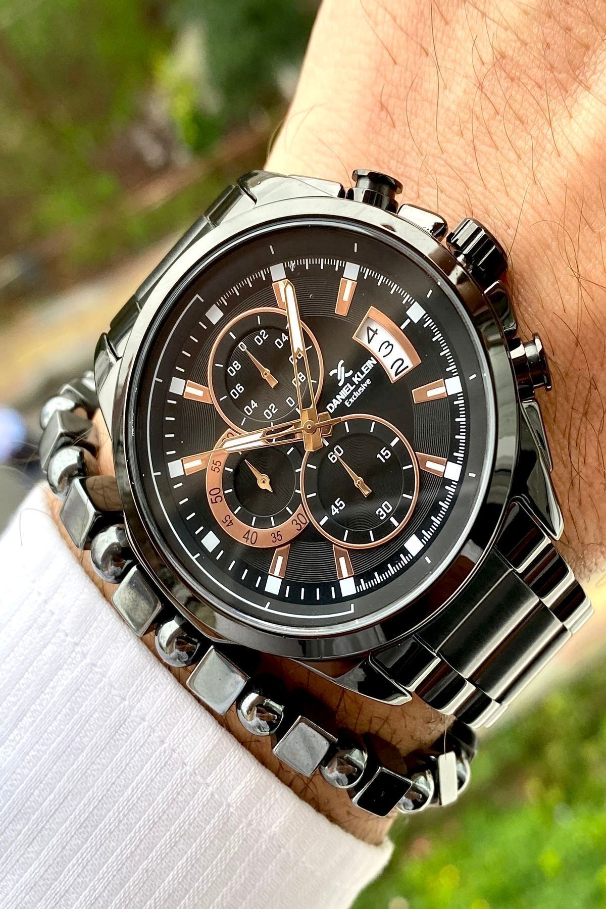 Paslanmaz Çelik Kordon Erkek Kol Saati 5 Atm Su Geçirmez +Bileklik