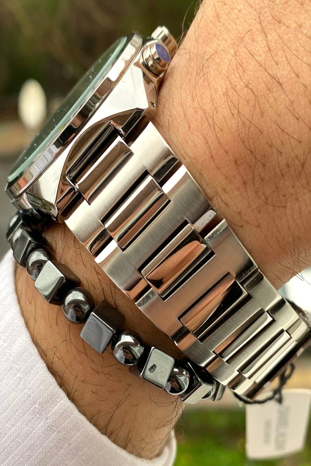 Paslanmaz Çelik Kordon Erkek Kol Saati 3 Atm Su Geçirmez +bileklik