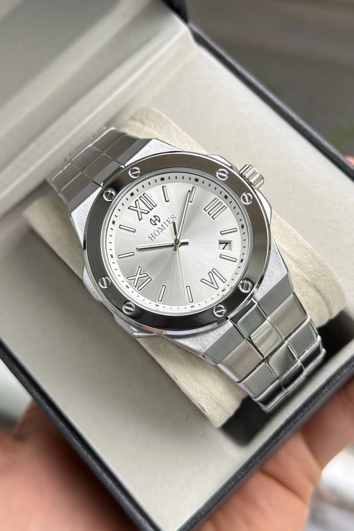 HOMİES MARKA ÇELİK ERKEK KOL SAATİ (KUTU,POŞET VE GARANTİ BELGESİ)