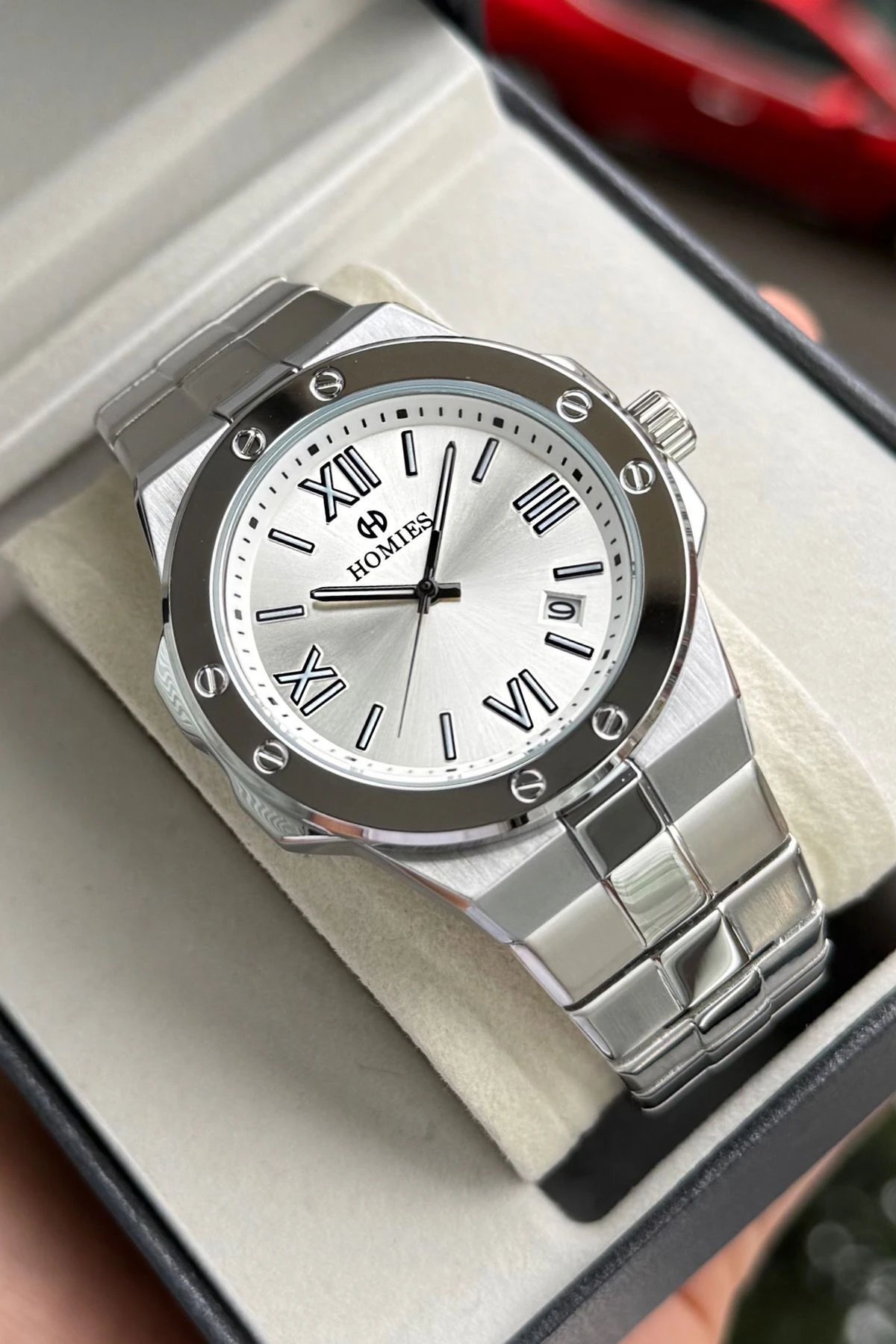 HOMİES MARKA ÇELİK ERKEK KOL SAATİ (KUTU,POŞET VE GARANTİ BELGESİ)