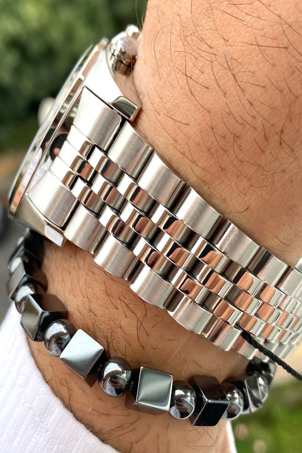 Yeni Sezon Paslanmaz Çelik Kordon Erkek Kol Saati 3 Atm Su Geçirmez +bileklik