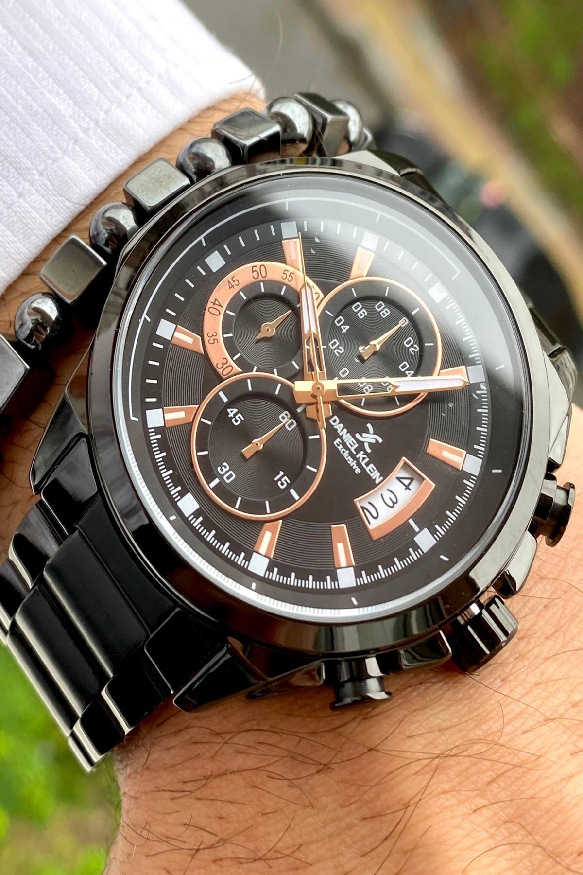 Paslanmaz Çelik Kordon Erkek Kol Saati 5 Atm Su Geçirmez +Bileklik