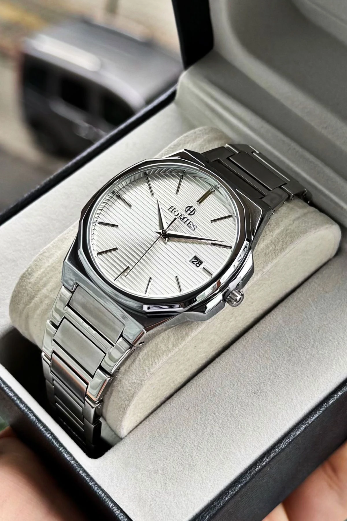 marka çelik erkek kol saati (kutu, çanta, garanti belgesi)