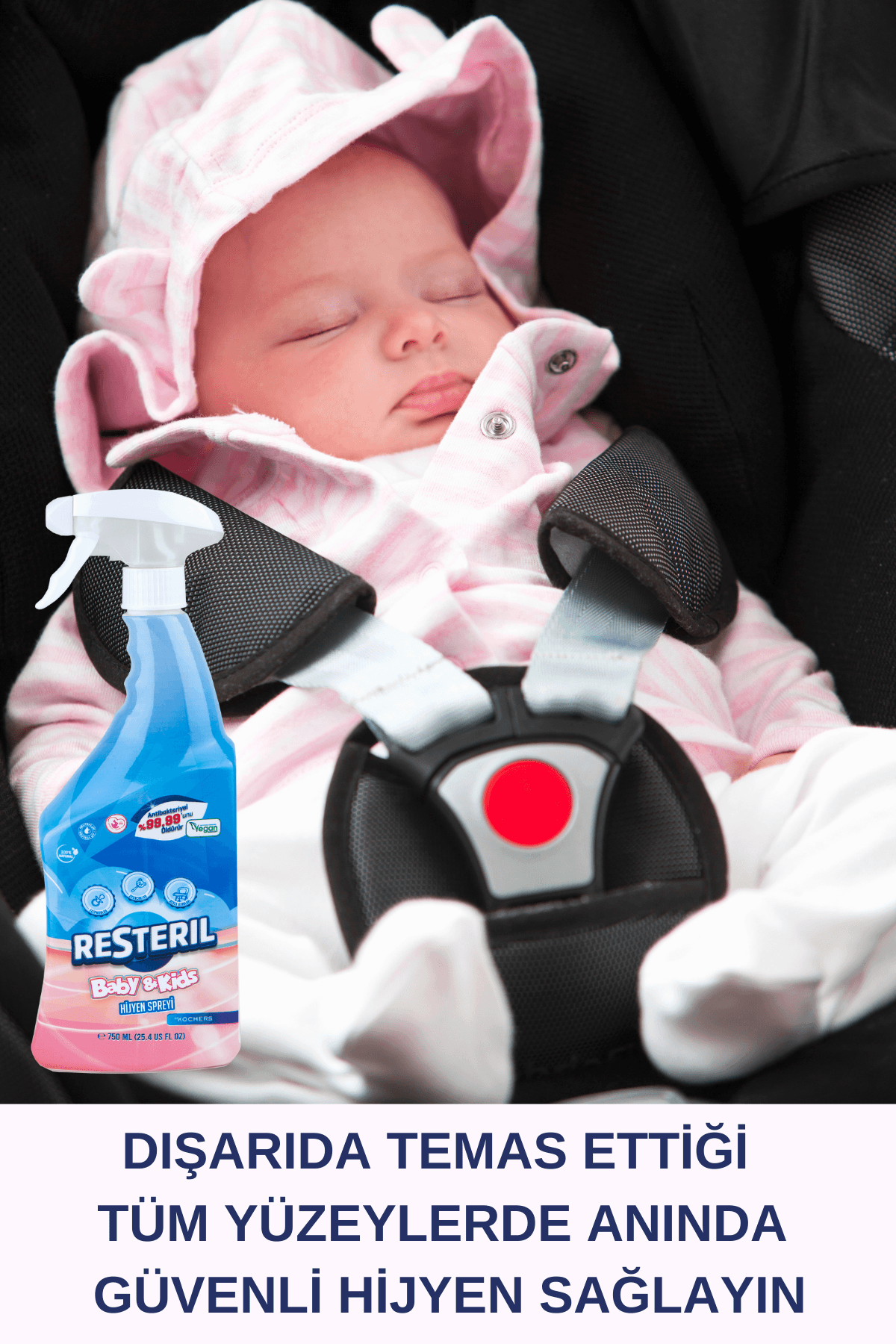 Resteril Hijyen Spreyi Baby&Kids 750x5000ml Bebek Mama Sandalyesi Oyuncak Temizleyici Dezenfektan