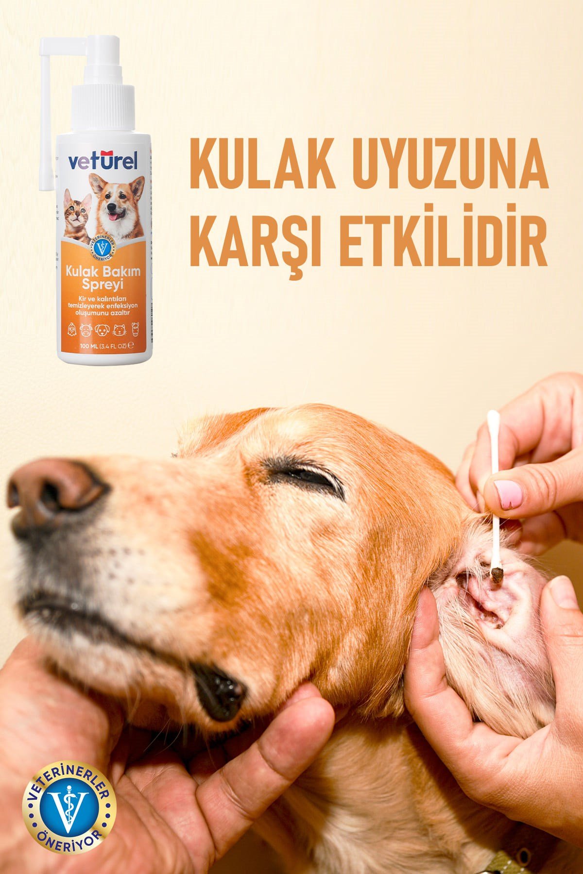 Ağız Göz Kulak Temizleme Solüsyonu Kedi Köpek Pati Temizleme Koku Giderici Yara Bakımı Sprey Seti