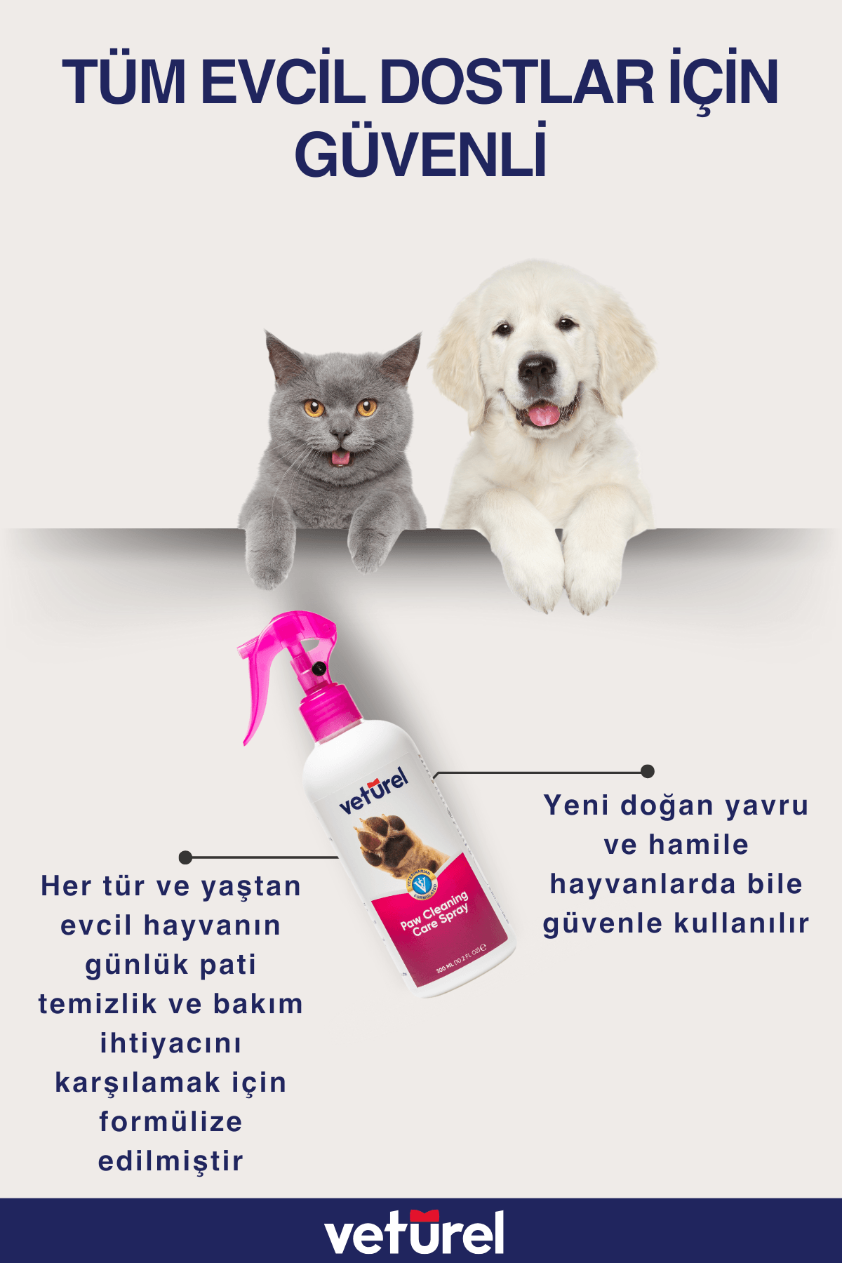 Köpek Pati Temizleme Kedi Pati Temizleyici Koku Giderici Kir Enfeksiyon Tüy Bakım Spreyi Refill