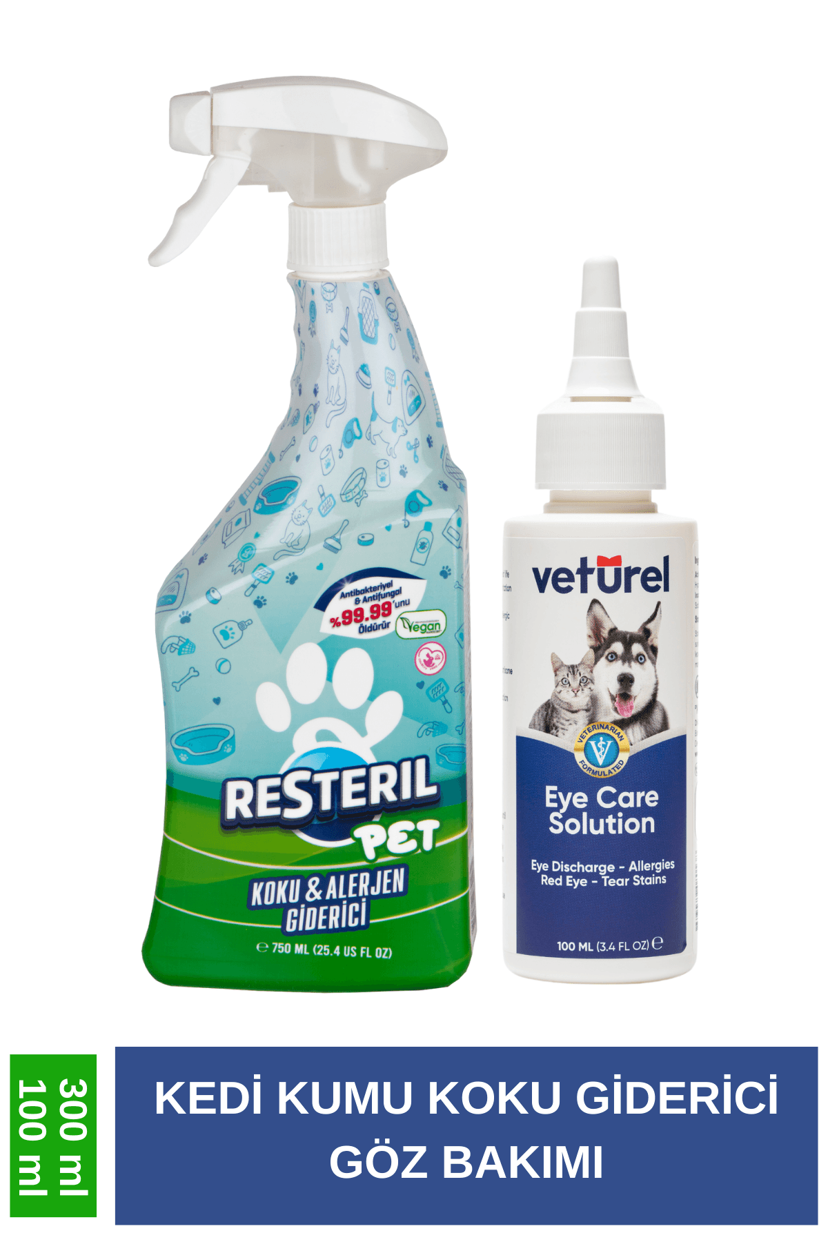 Kedi Göz Temizleme Solüsyonu Kedi Göz Damlası Kedi Kumu Kokusu Koku Giderici PET 750ml - Göz Bakımı