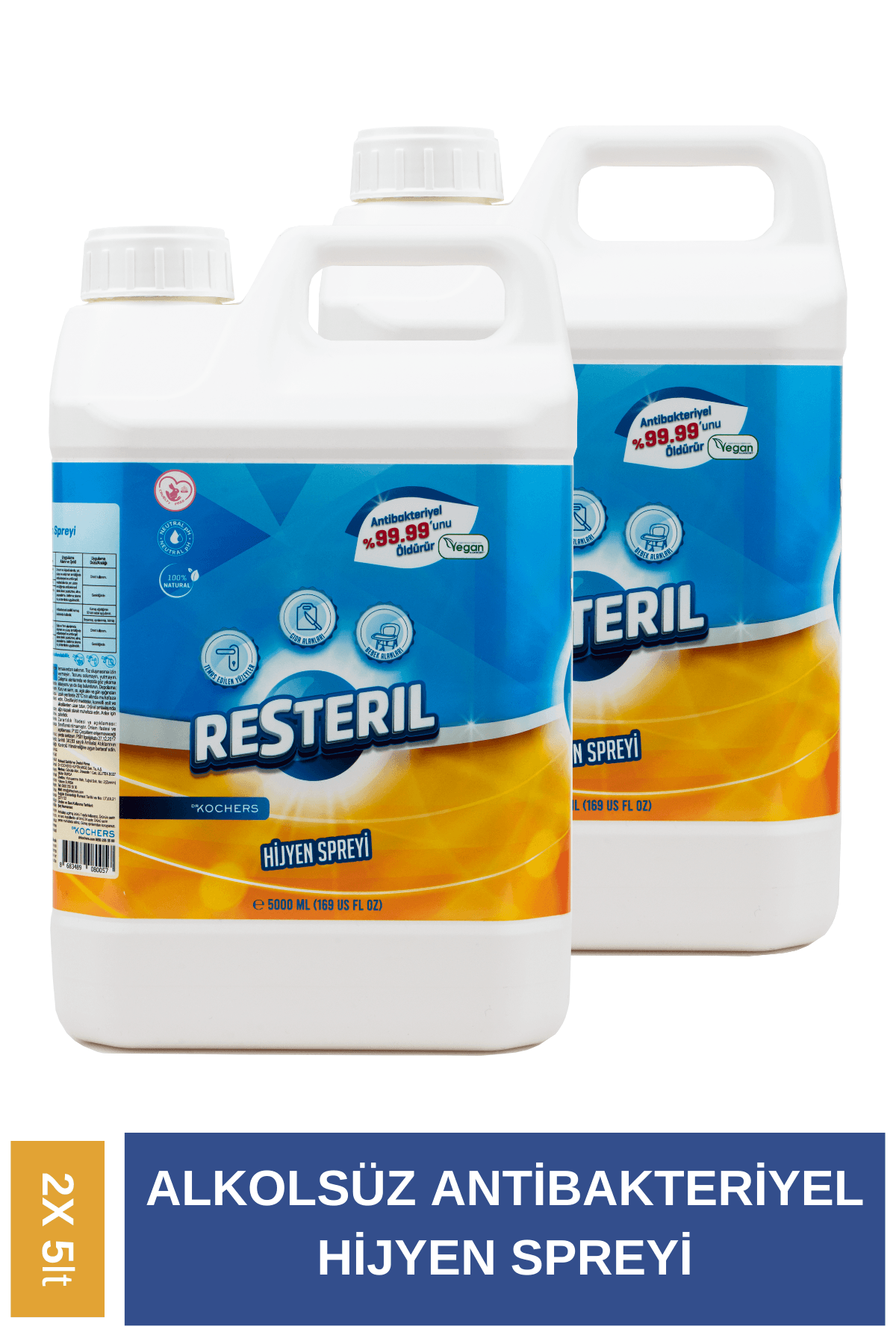 Antibakteriyel Banyo ve Mutfak Temizleyici Buzdolabı Klozet Dezenfektan Sprey Yüzey Temizleyici 2x5L