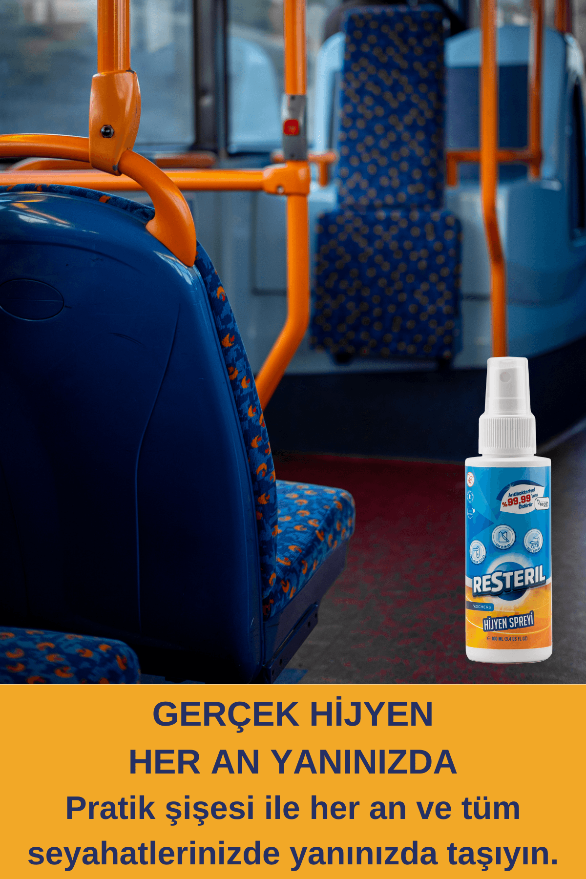 Antibakteriyel Alkolsüz Klozet Temizleyici Banyo Mutfak Yüzey Dezenfektan Sprey Seyahat Boy 3x200ml