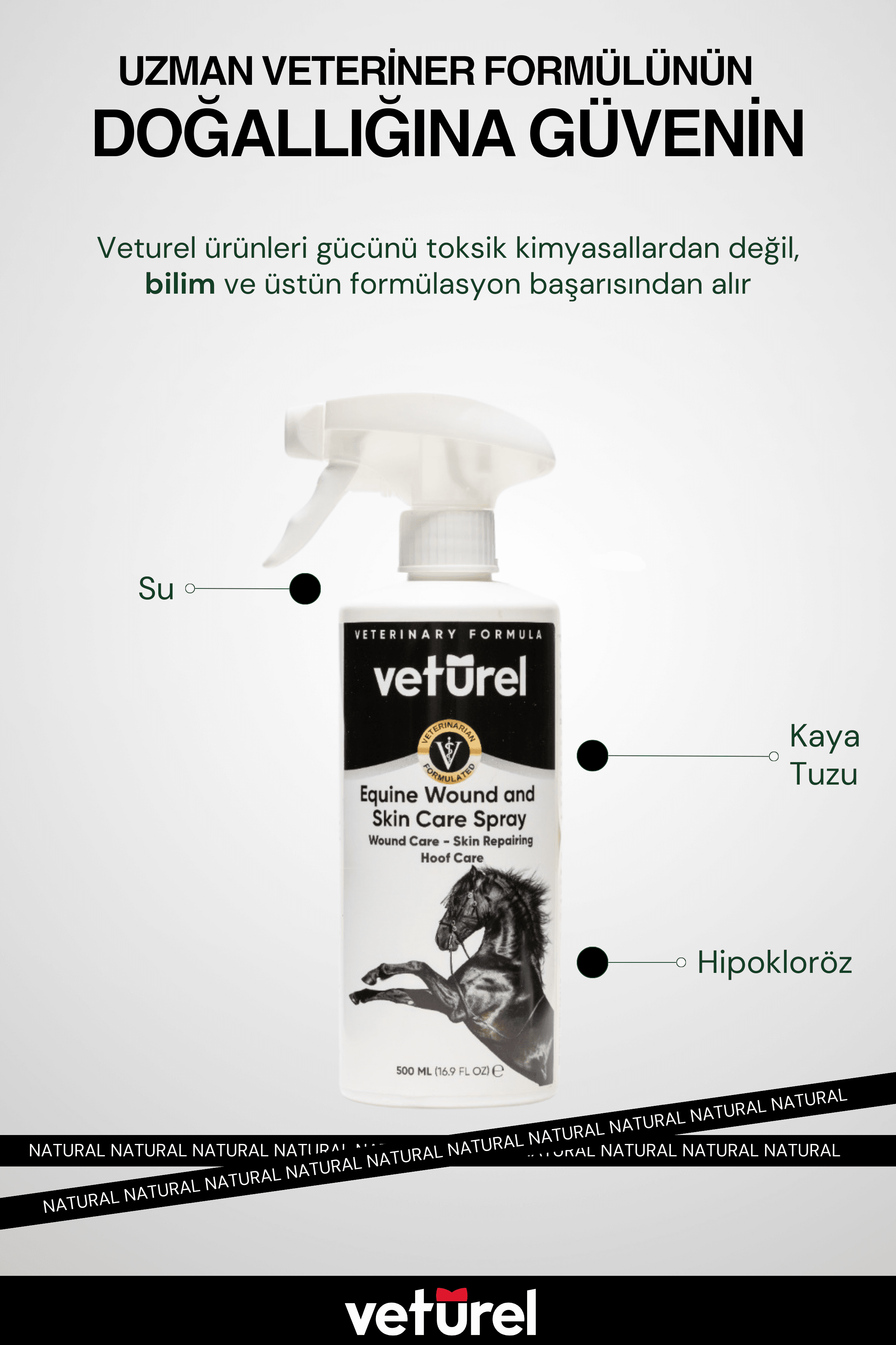 At Yara ve Deri Bakım Binicilik Tımar Tahriş Tırnak Nal Çakımı Enfeksiyon At Bakımı1000ml Refill