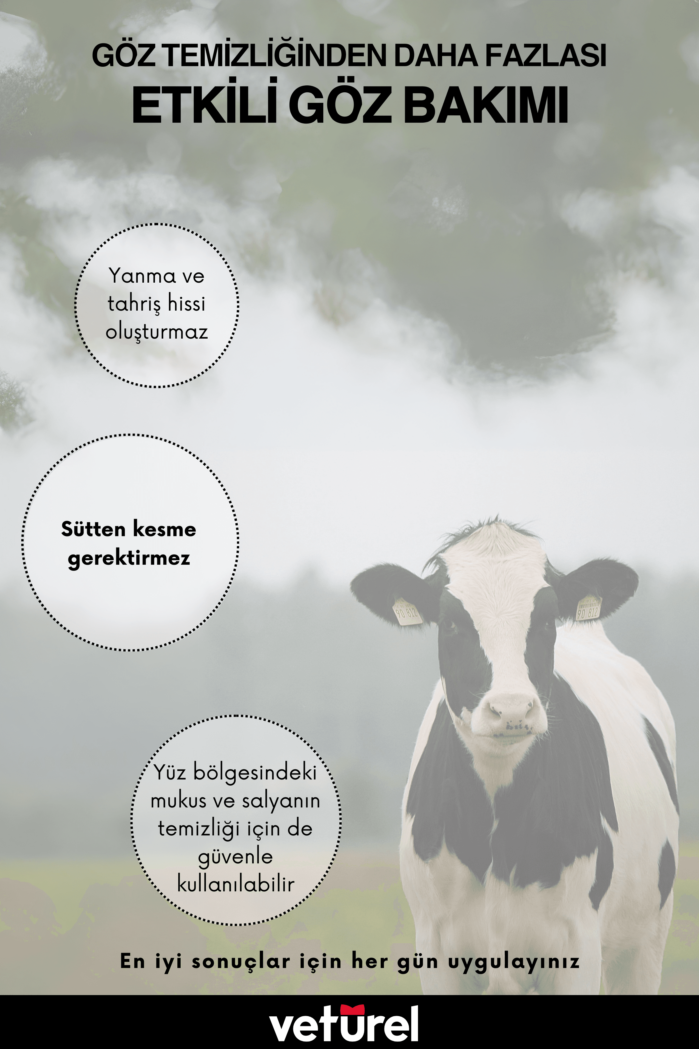 Göz Bakım İnek Koyun Çiftlik Hayvanı Göz Kızarıklığı Konjonktivit Bakımı Mukus Yıkama Spreyi 500ml