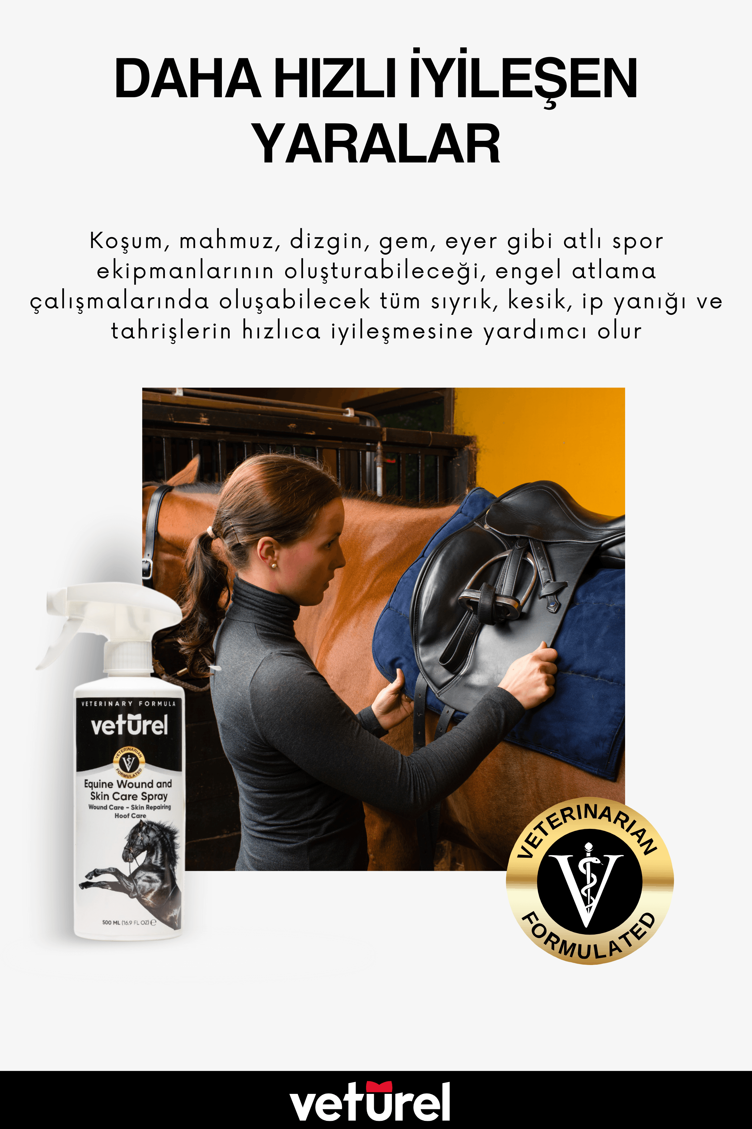 At Yara ve Deri Bakım Binicilik Tımar Tahriş Tırnak Nal Çakımı Enfeksiyon At Bakımı1000ml Refill