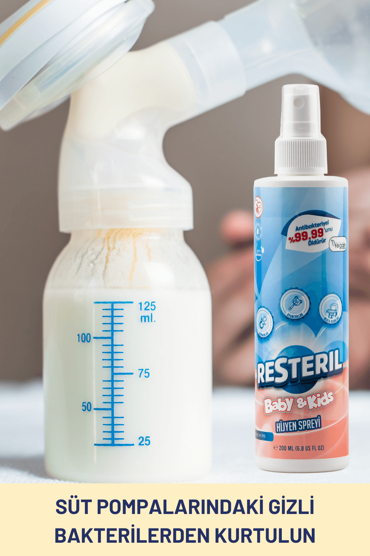 Bebek Çocuk Dezenfektan Sprey Alkolsüz Oyuncak Temizleyici Biberon ve Emzik Temizleyici 3x200ml