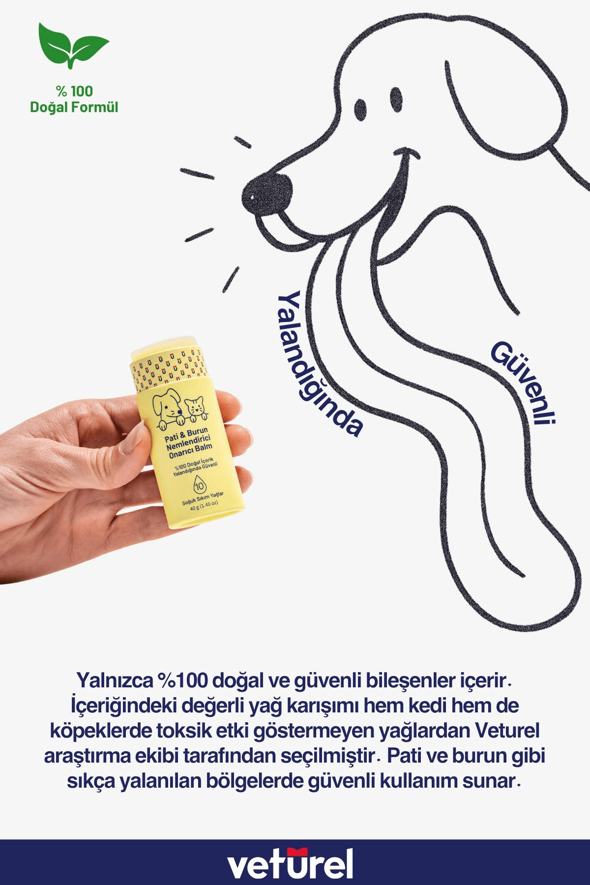 Pati Balm %100 Doğal Kedi Köpek Nemlendirici 40gr + Pati Temizleme Spreyi Koku ve Kir Giderici 300ml