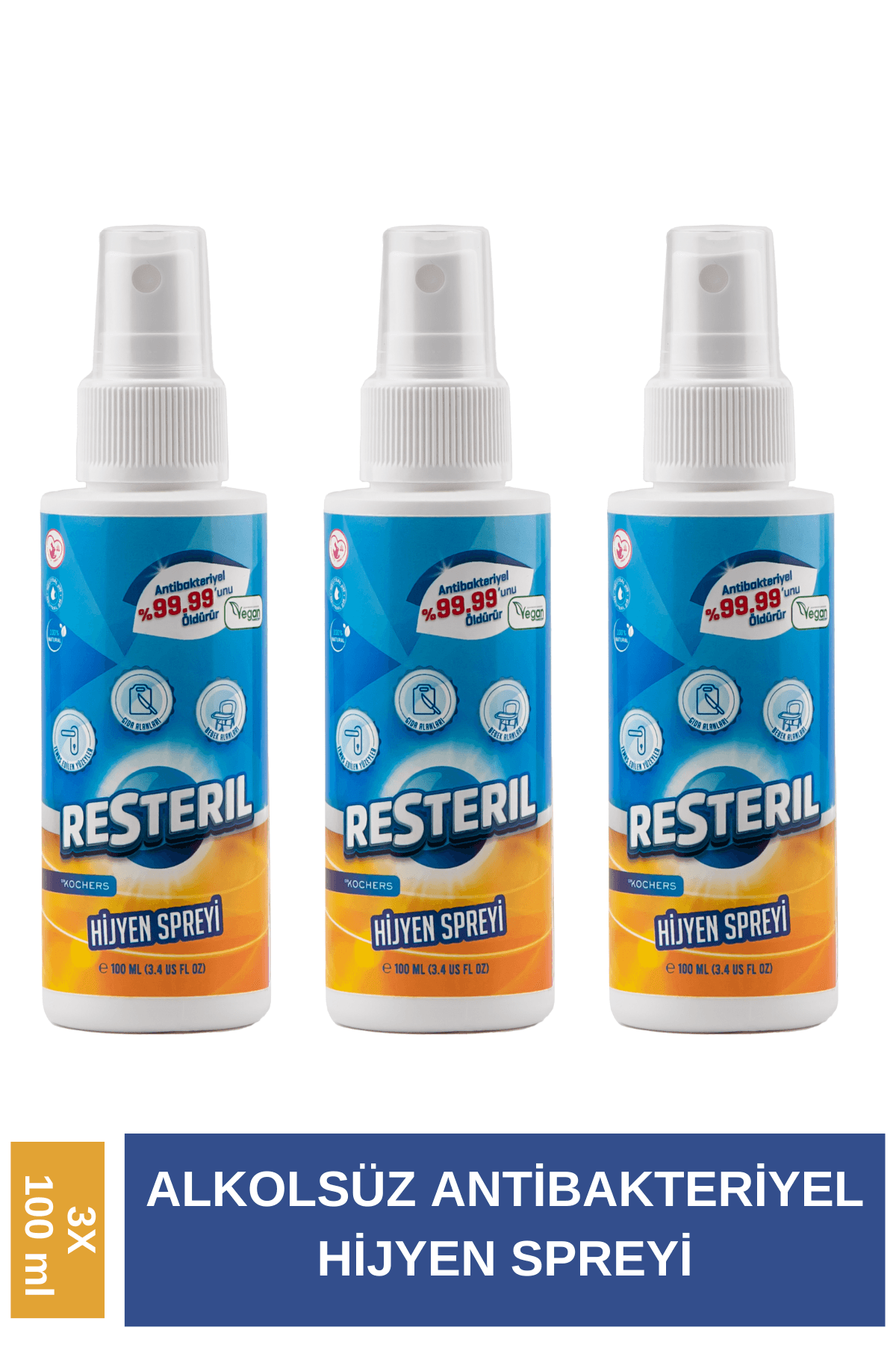 Antibakteriyel Diş Fırçası Sterilizatörü Klozet Kapağı Temizleyici Dezenfektan Sprey Seyahat 3x100ml