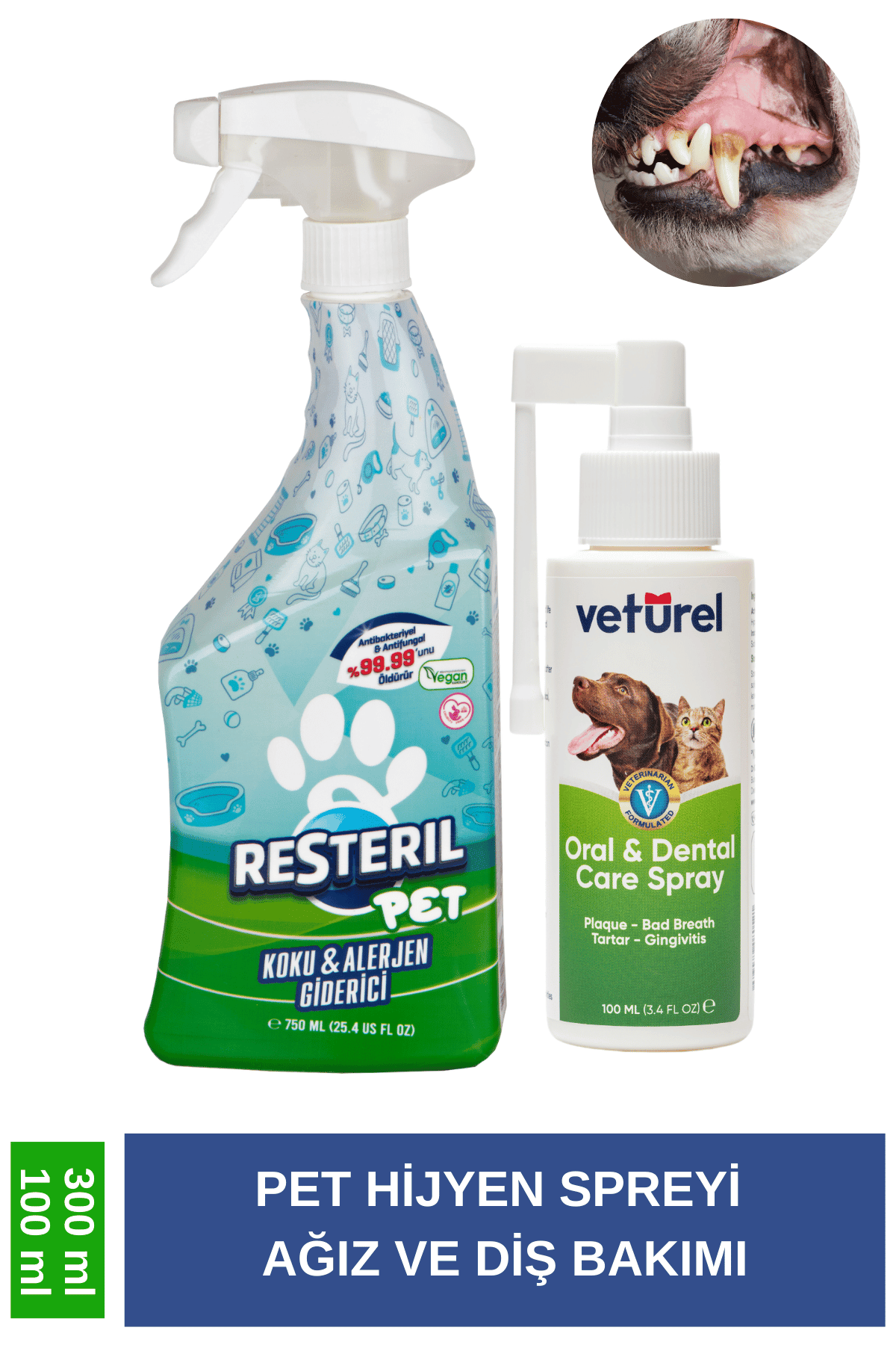 Köpek Koku Giderici Köpek Ağız Kokusu Köpek Sağlık Köpek Bakım PET 750ml - Ağız Diş Bakım Spreyi
