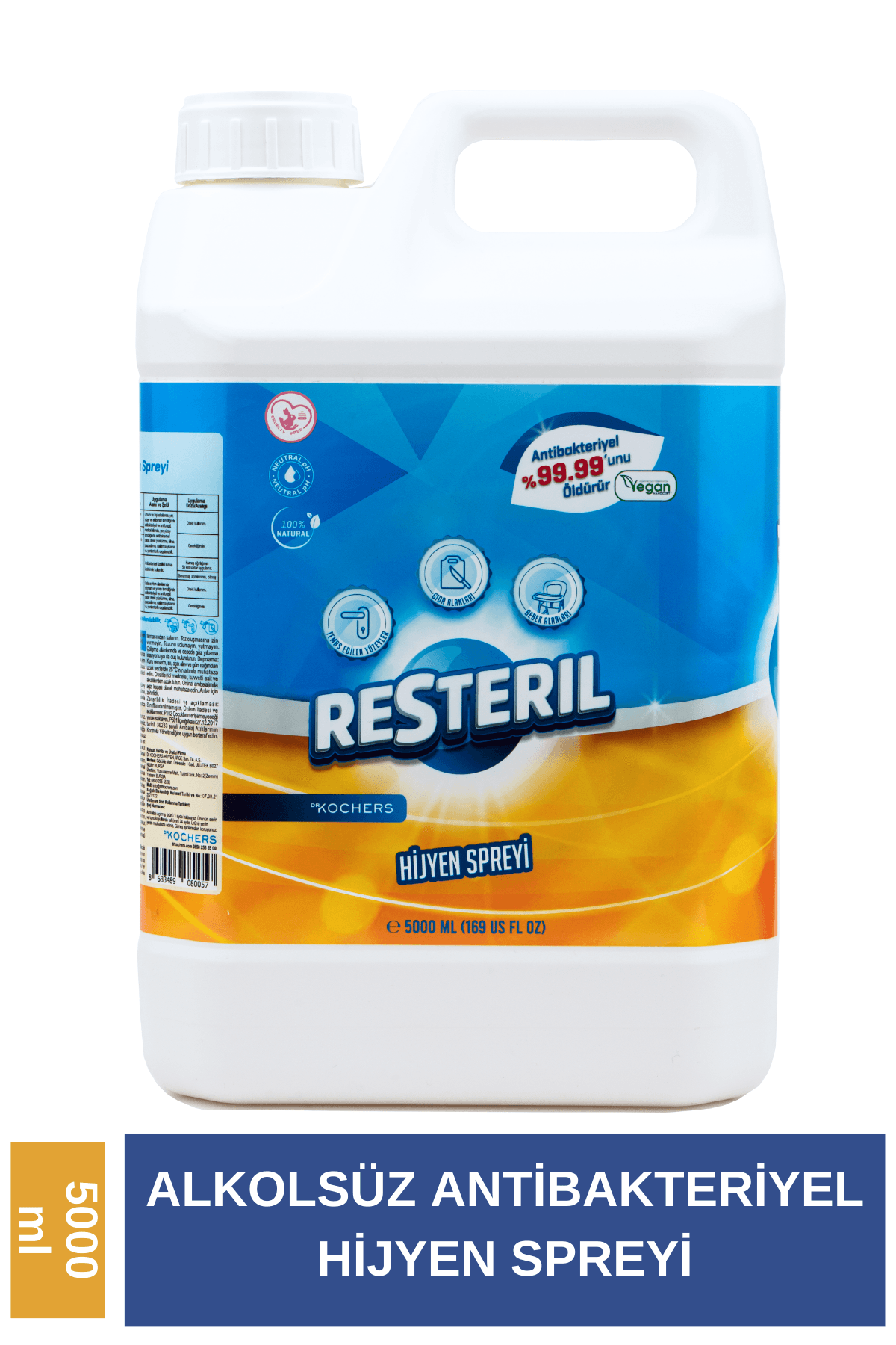 Antibakteriyel Banyo ve Mutfak Temizleyici Buzdolabı Klozet Dezenfektan Sprey Yüzey Temizleyici 5L
