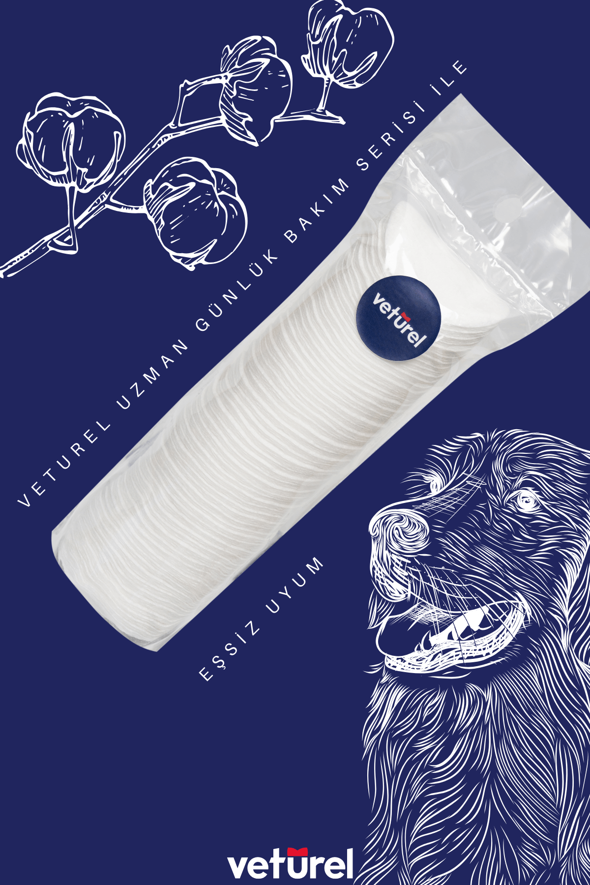 Köpek Yara Deri Bakımı Yanık Kızarıklık Tahriş Yara Spreyi 300ml Disk Pamuk 50li