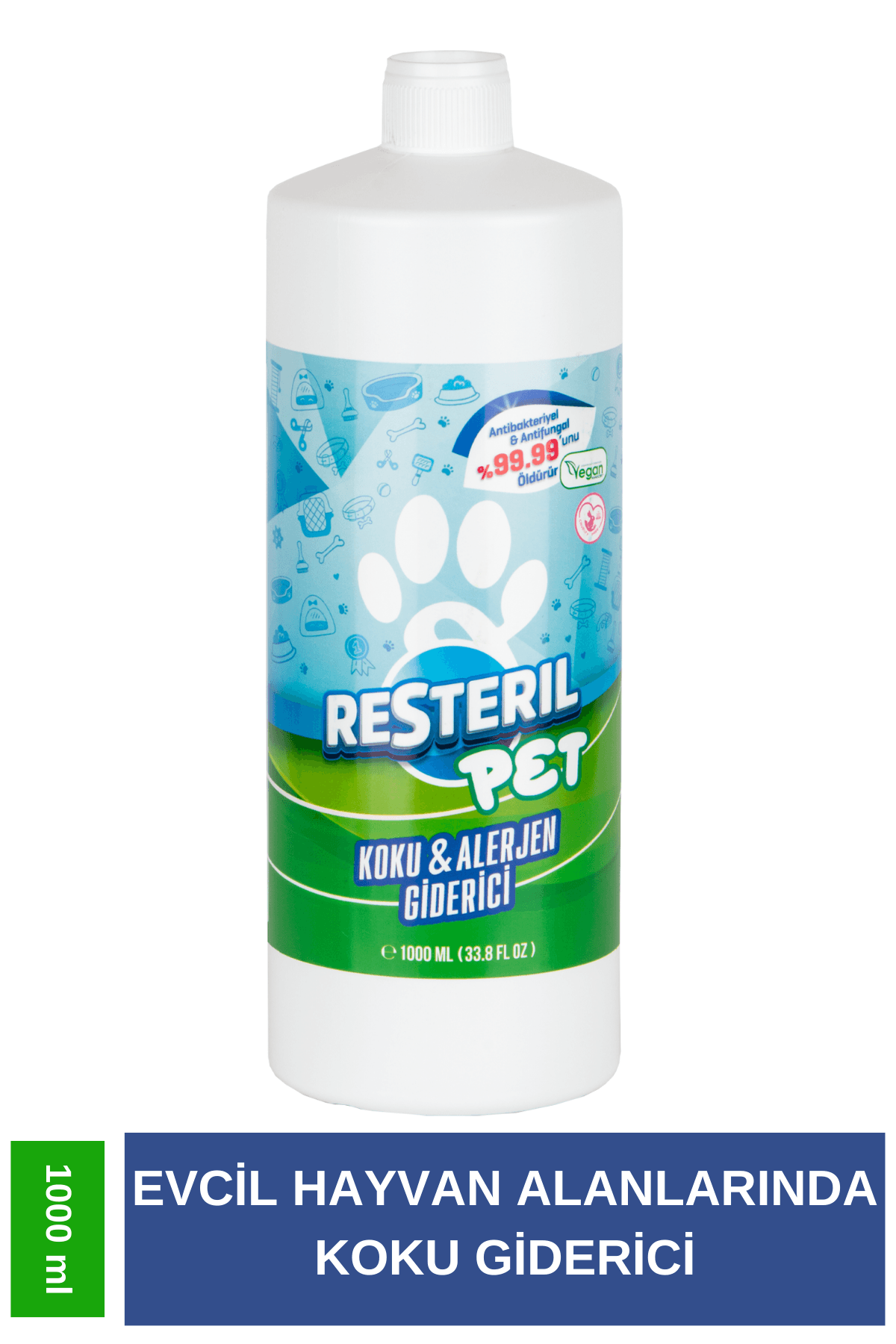 Antibakteriyel Antifungal Kedi Koku Giderici Kedi Alerji Giderici Evi Yatağı Su Kabı Hijyeni 1000ml