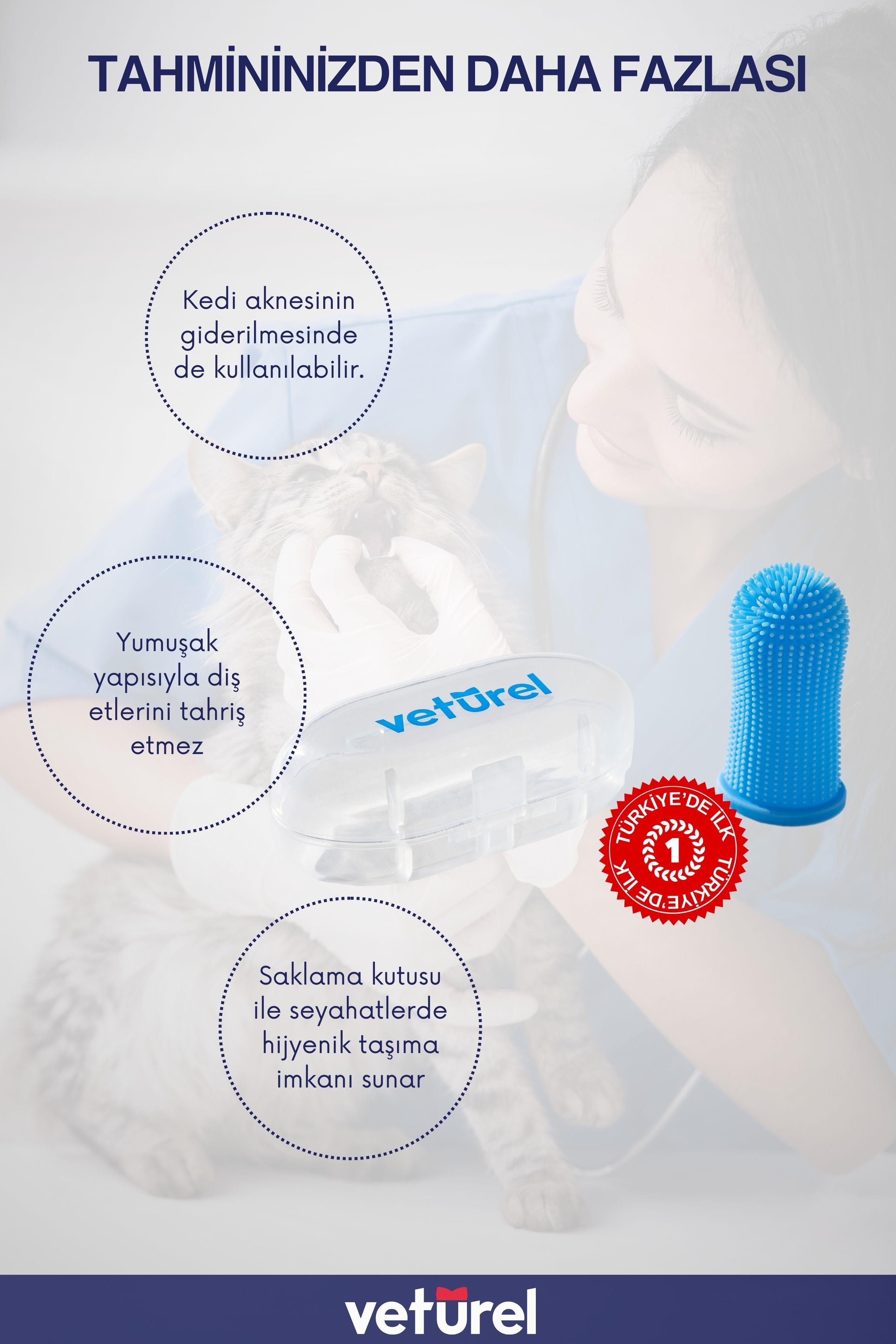 Köpek Diş Fırçası Köpek Parmak Silikon Ağız Kokusu Plak Tartar Kolay Kullanım Saklama Kutulu 3lü