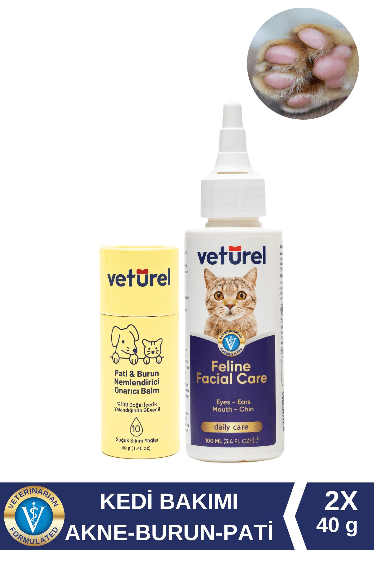 Kedi Köpek Yüz Pati Bakım Seti %100 Doğal Nemlendirici Balm Stick Burun Dirsek Koruyucu Akne Gözyaşı