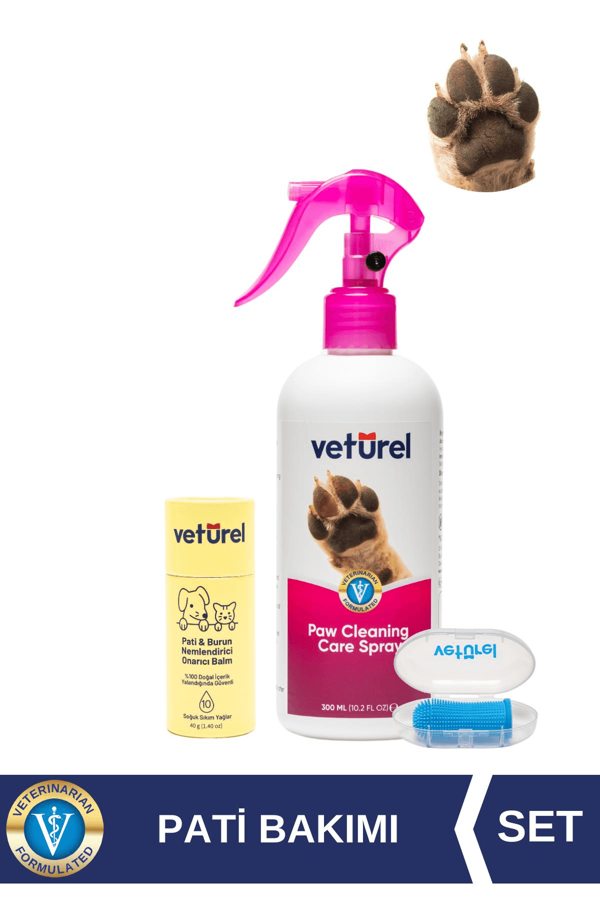 Köpek Pati Kir Koku Temizleyici Sprey Diş Fırçası Pati Balm %100 Doğal Nemlendirici Koruyucu Bakım