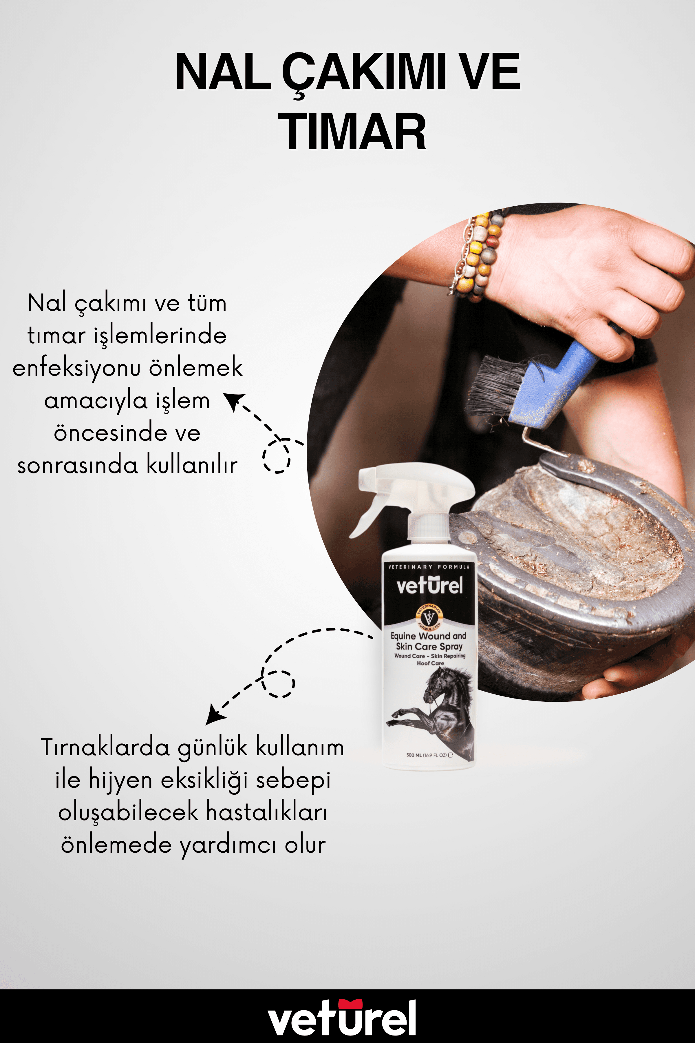 At Yara ve Deri Bakım Binicilik Tımar Tahriş Tırnak Nal Çakımı Enfeksiyon At Bakımı1000ml Refill