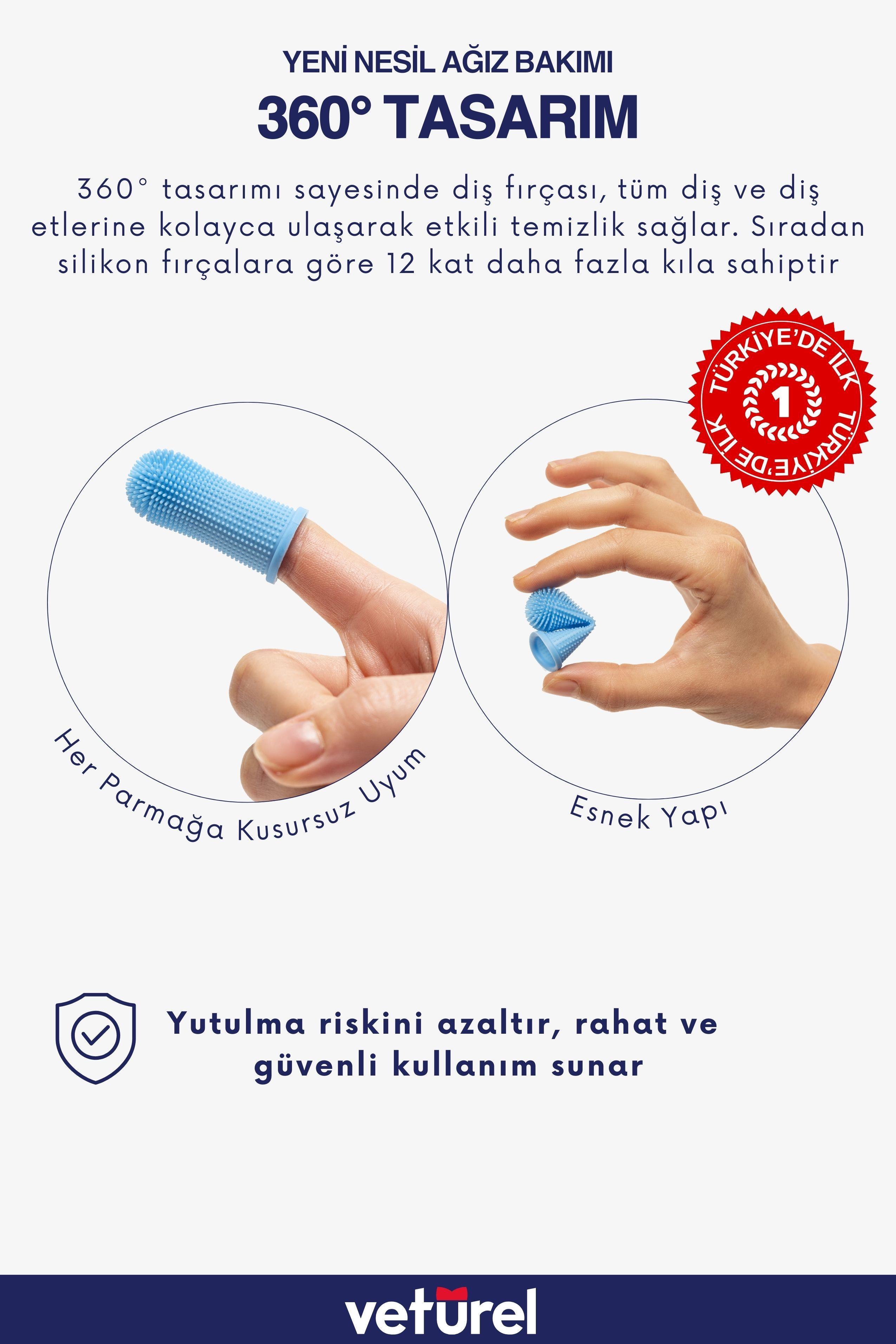 Köpek Diş Fırçası 360 Yumuşak Parmak Fırça Silikon Fırça Köpek Ağız Kokusu Plak Tartar Diş Eti Bakım